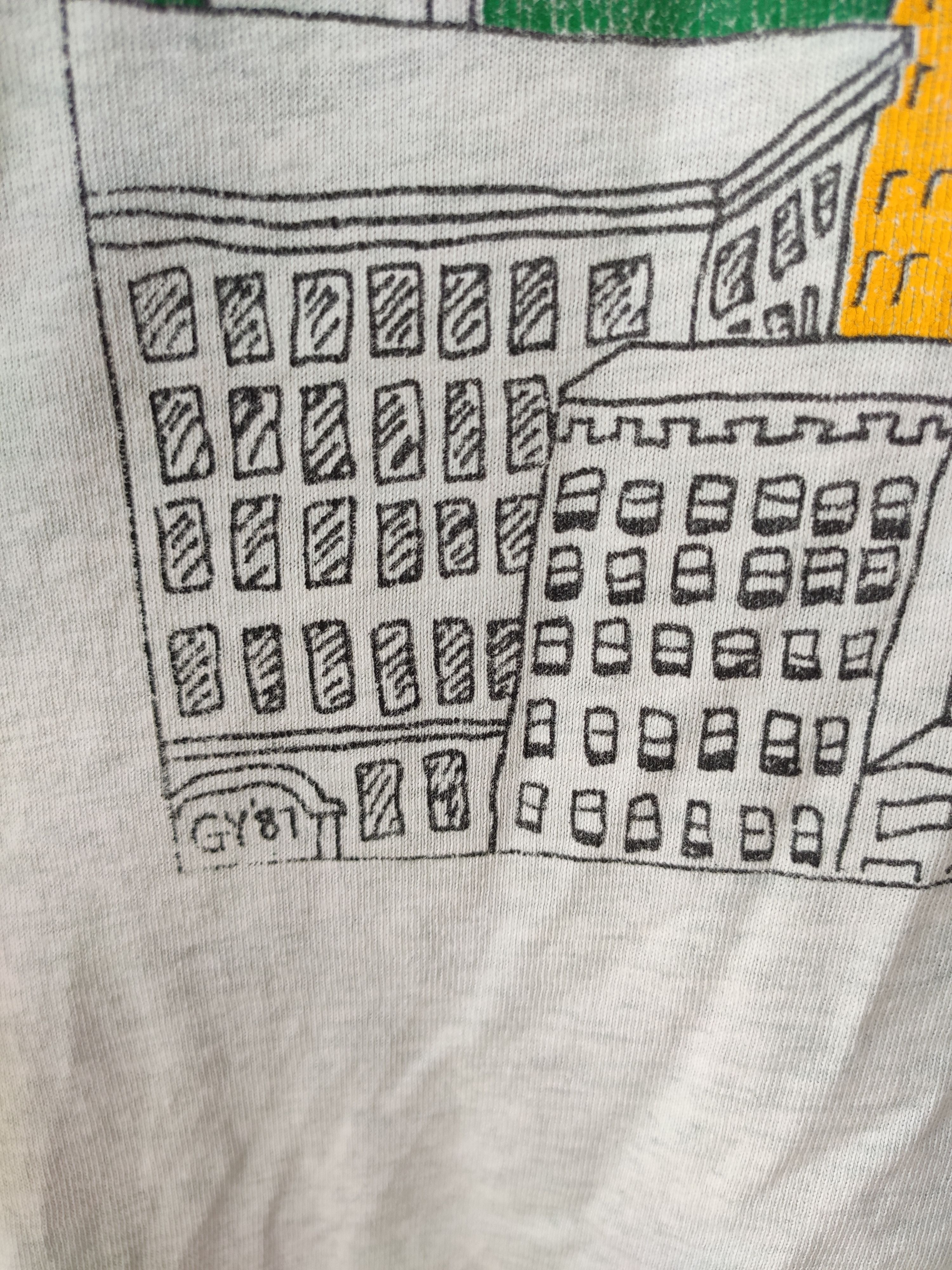 Vintage 🔥 Trashed Vintage 80s Art Design t shirt distressed Size US M / EU 48-50 / 2 - 4 Thumbnail