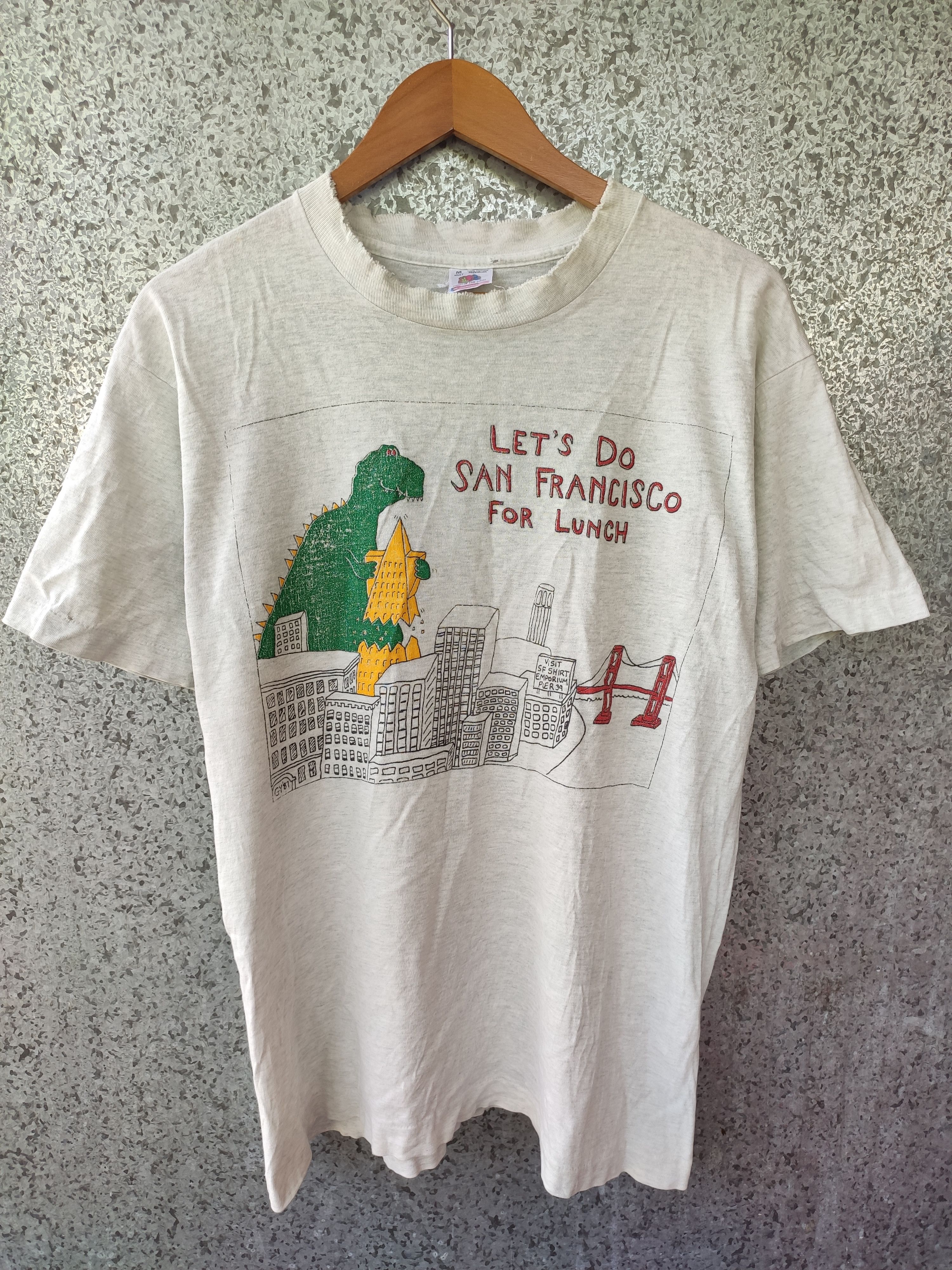 Vintage 🔥 Trashed Vintage 80s Art Design t shirt distressed Size US M / EU 48-50 / 2 - 1 Thumbnail