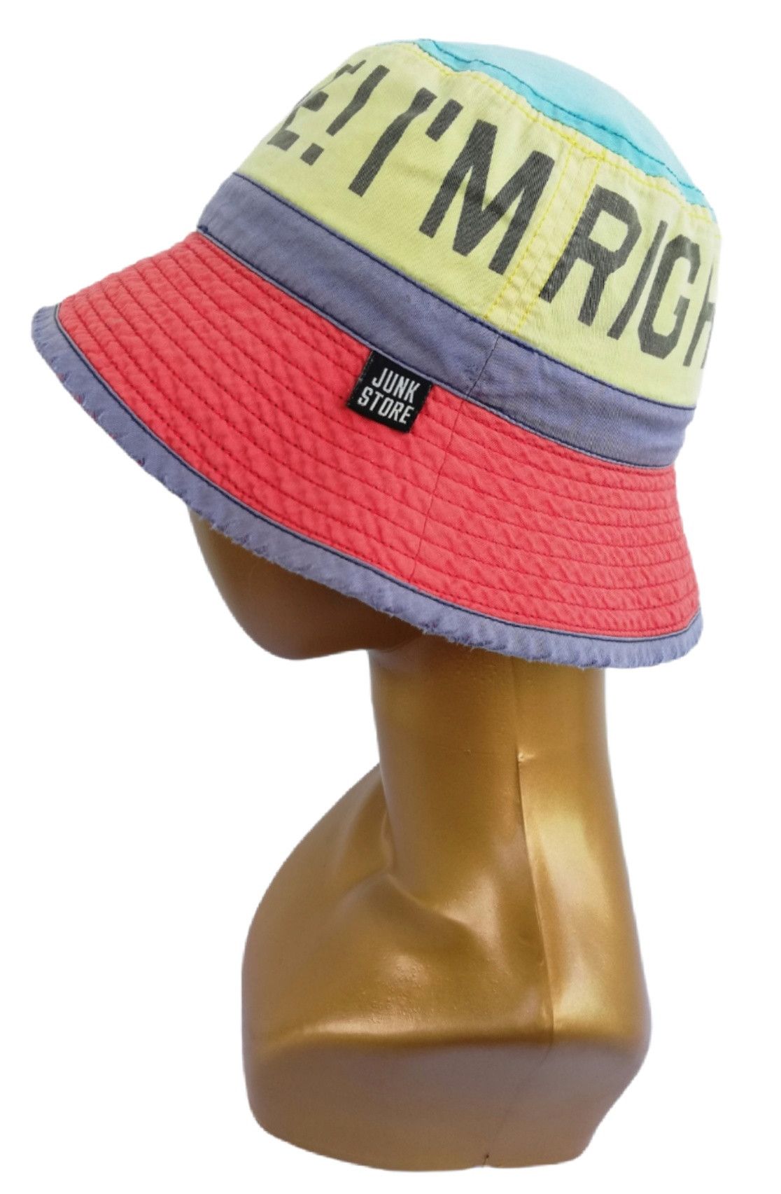 Japanese Brand 🔥I'm Right Here! Find Me! Big Logo Distressed Bucket Hat🔥 Size ONE SIZE - 2 Thumbnail