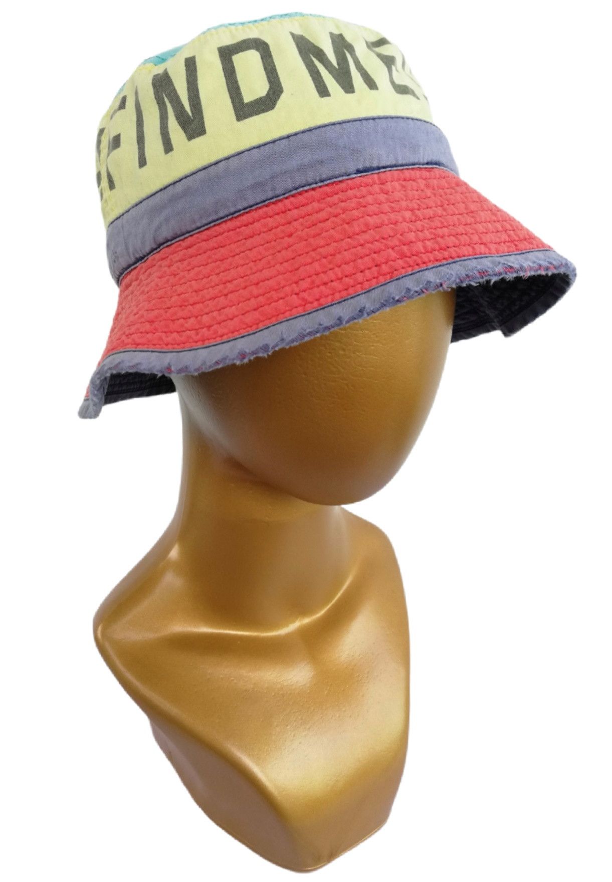 Japanese Brand 🔥I'm Right Here! Find Me! Big Logo Distressed Bucket Hat🔥 Size ONE SIZE - 7 Thumbnail