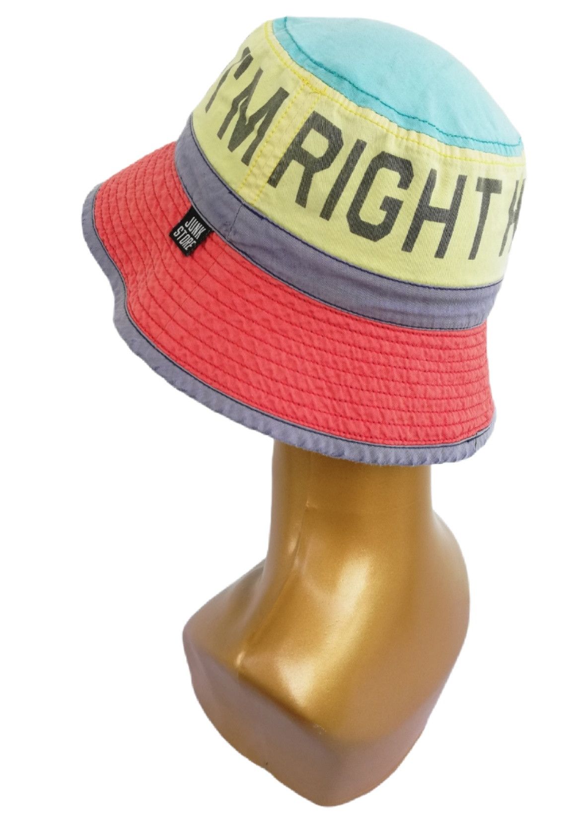 Japanese Brand 🔥I'm Right Here! Find Me! Big Logo Distressed Bucket Hat🔥 Size ONE SIZE - 3 Thumbnail