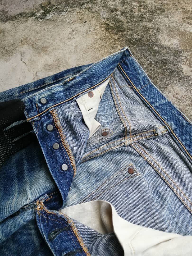 Sugar Cane SICKS💥Vintage Sugar Cane Toyo Redline Light Wash Distressed Size US 29 - 7 Thumbnail