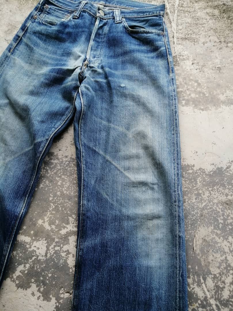Sugar Cane SICKS💥Vintage Sugar Cane Toyo Redline Light Wash Distressed Size US 29 - 12 Thumbnail