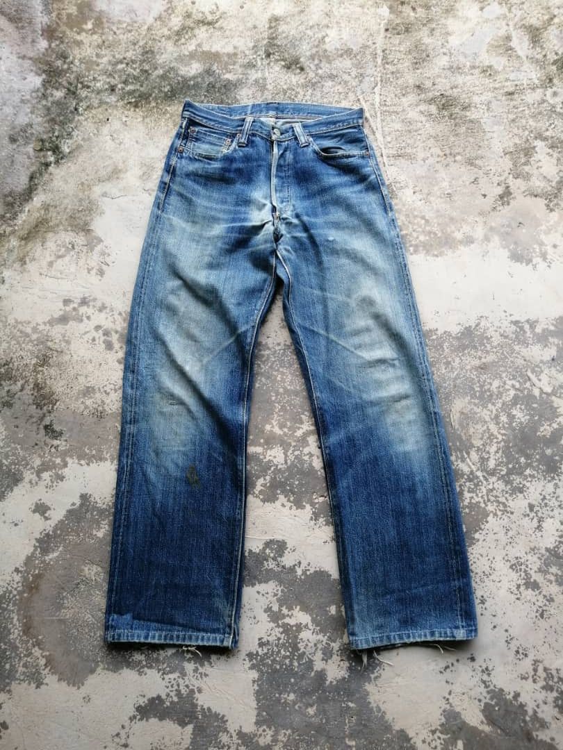 Sugar Cane SICKS💥Vintage Sugar Cane Toyo Redline Light Wash Distressed Size US 29 - 3 Thumbnail