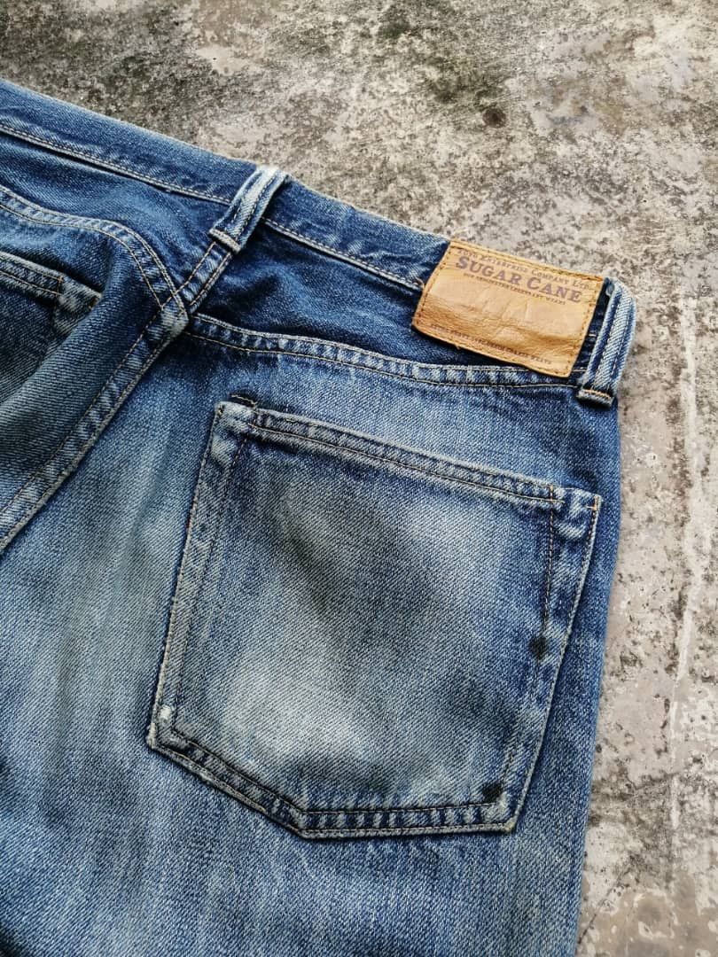 Sugar Cane SICKS💥Vintage Sugar Cane Toyo Redline Light Wash Distressed Size US 29 - 16 Thumbnail