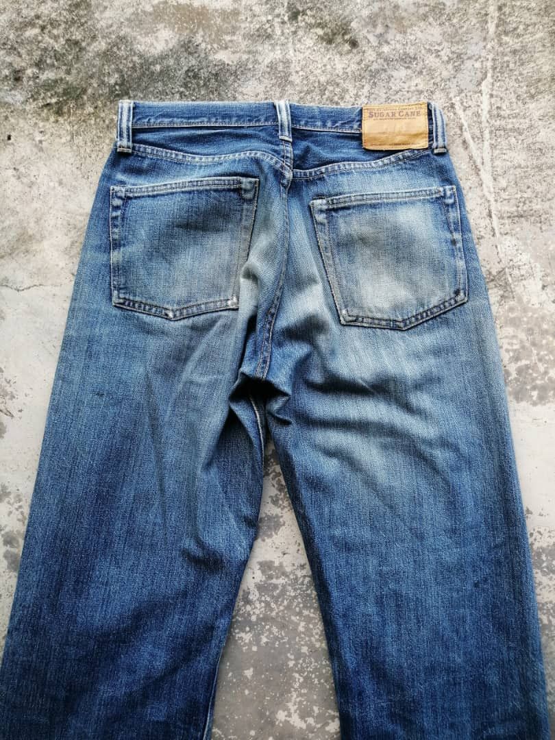 Sugar Cane SICKS💥Vintage Sugar Cane Toyo Redline Light Wash Distressed Size US 29 - 14 Thumbnail