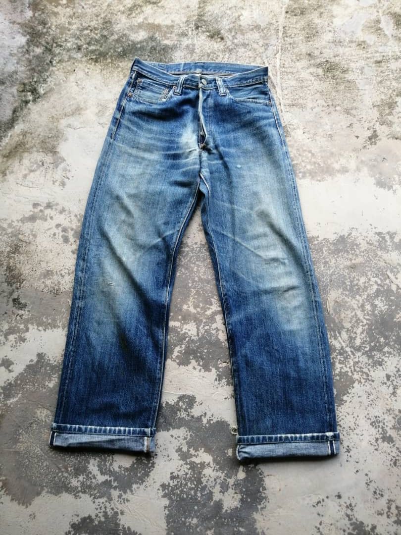 Sugar Cane SICKS💥Vintage Sugar Cane Toyo Redline Light Wash Distressed Size US 29 - 1 Thumbnail