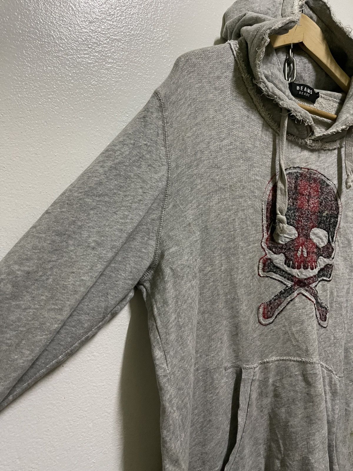 Beams Plus × Japanese Brand Beams Hearts Skull Distressed Hoodie Size US L / EU 52-54 / 3 - 6 Thumbnail