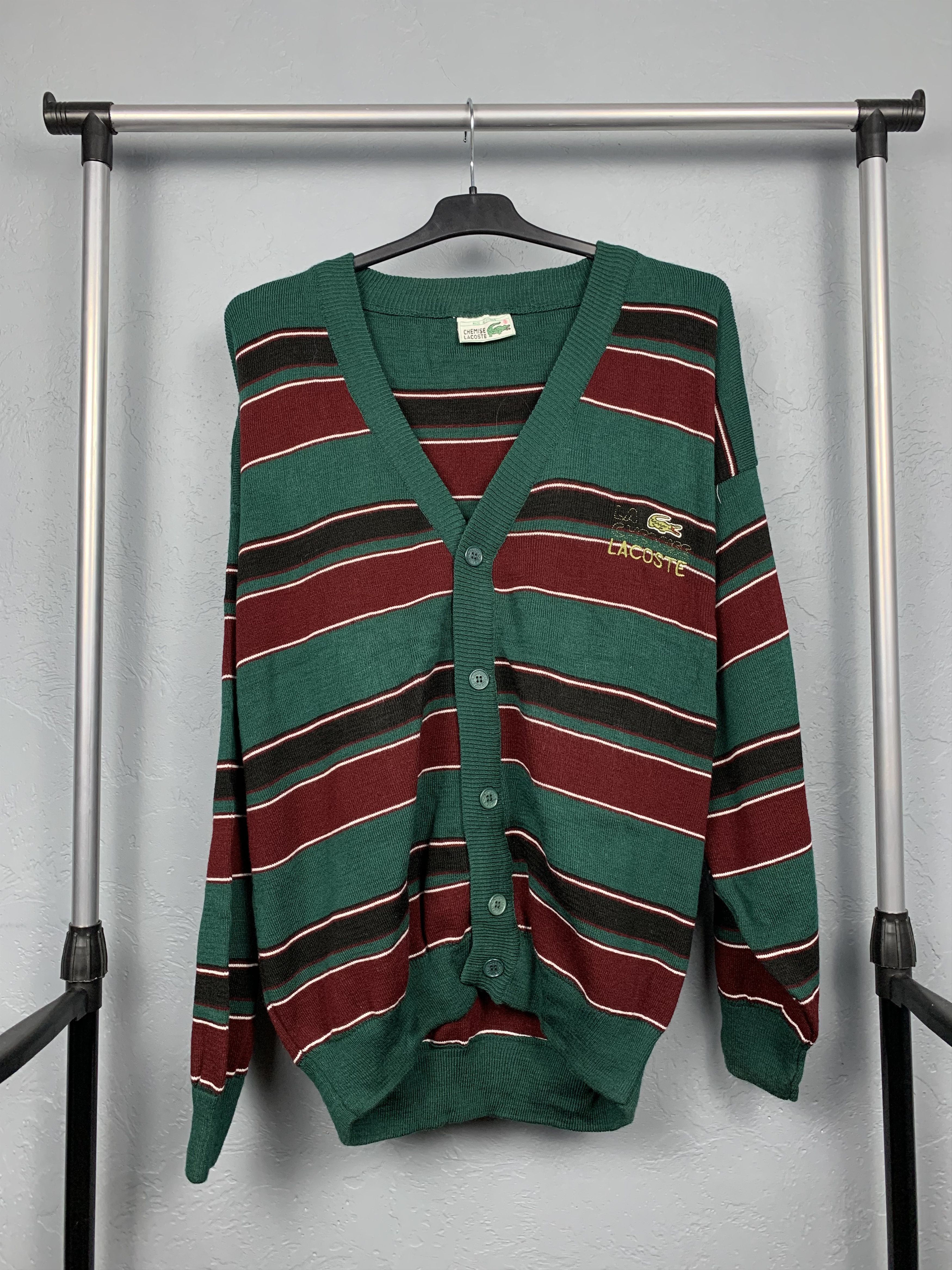 Lacoste Vintage Mens Cardigan Made in France