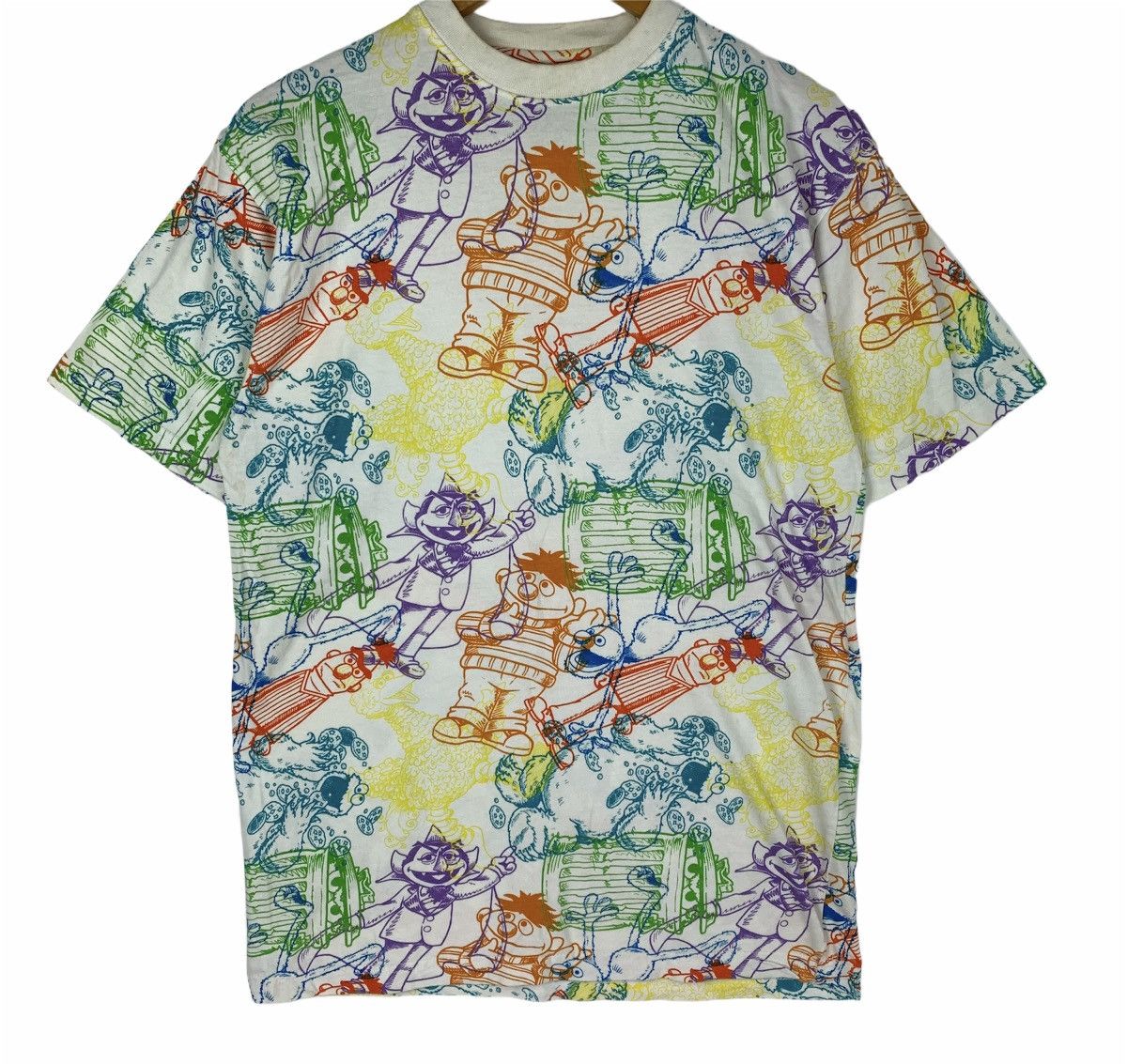 Cartoon Network × Vintage Vintage Sesame Street All Over Print Tshirt Size US M / EU 48-50 / 2 - 2 Thumbnail