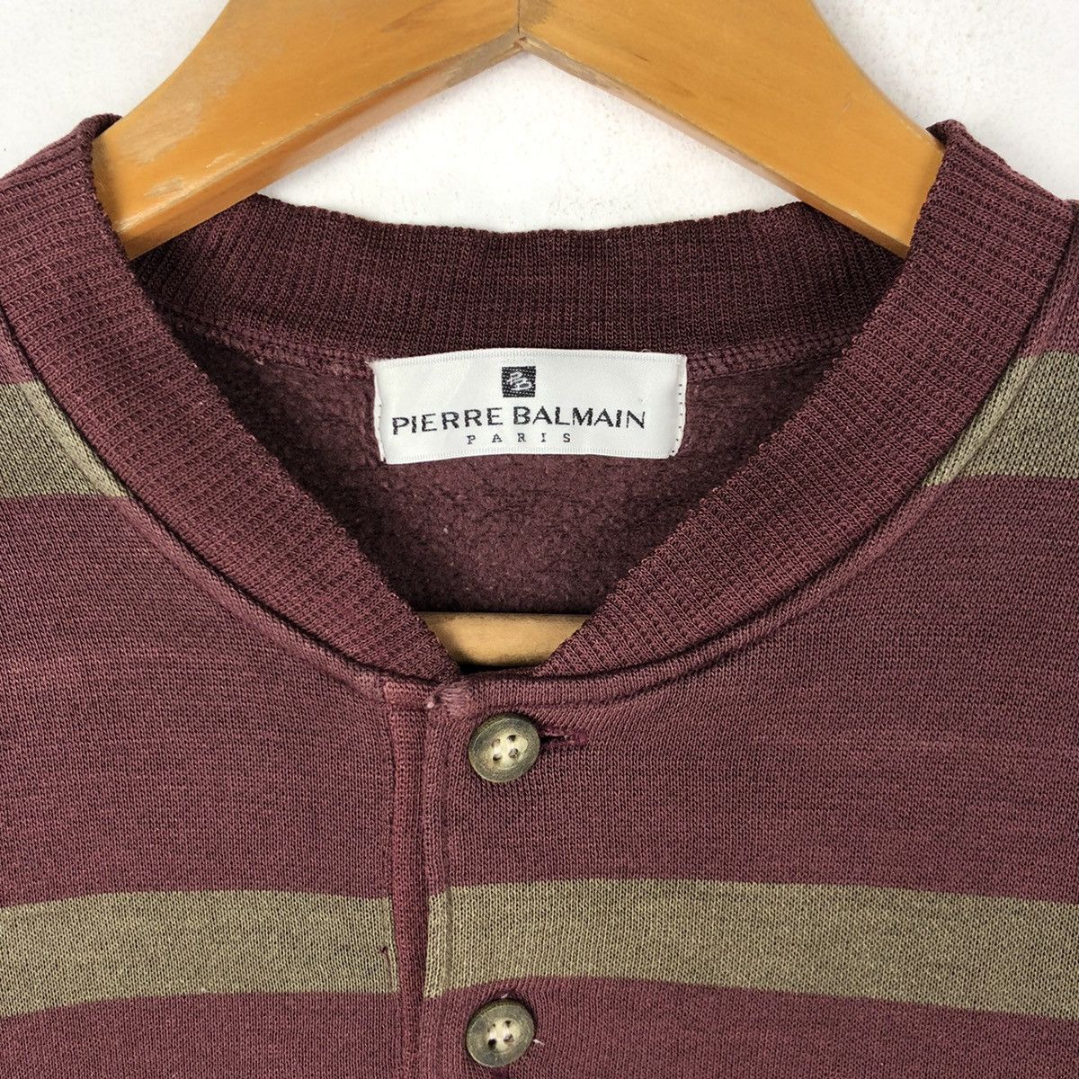 Pierre Balmain Pierre Balmain Paris Embroidered Logo Stripe Sweatshirt Size US M / EU 48-50 / 2 - 4 Thumbnail