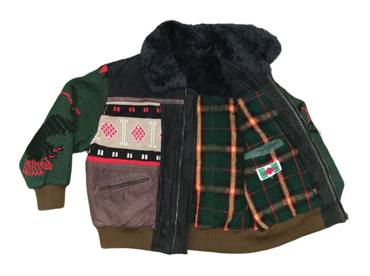 Japanese Brand Coup Detat France Hybrid Navajo Half Leather Bomber Jacket Size US M / EU 48-50 / 2 - 9 Thumbnail