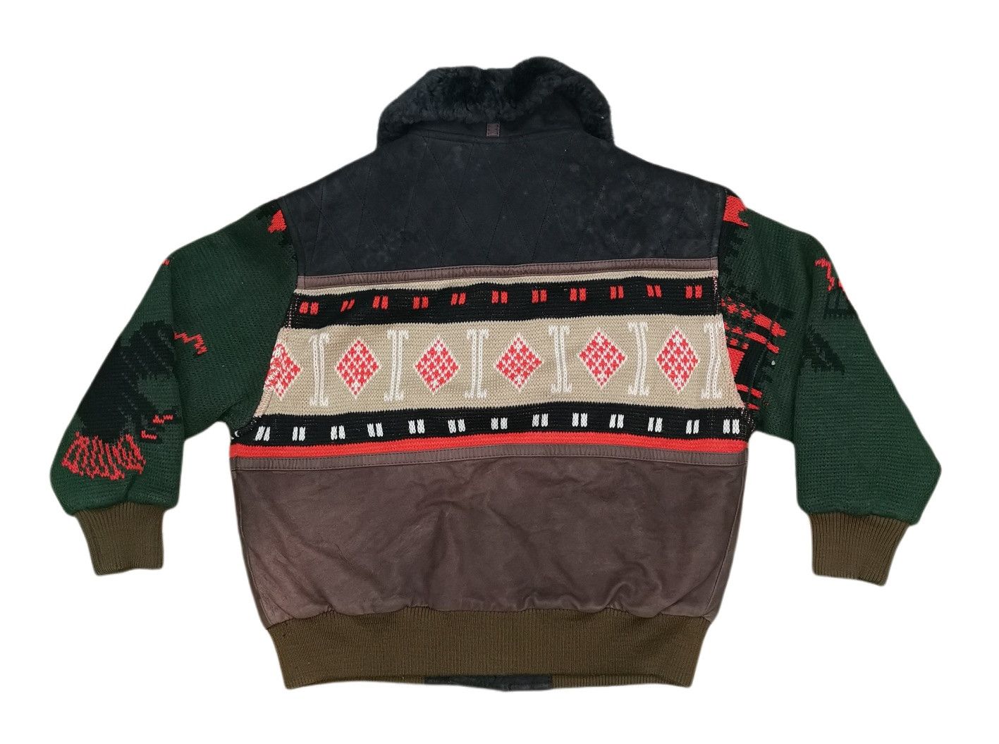 Japanese Brand Coup Detat France Hybrid Navajo Half Leather Bomber Jacket Size US M / EU 48-50 / 2 - 6 Thumbnail