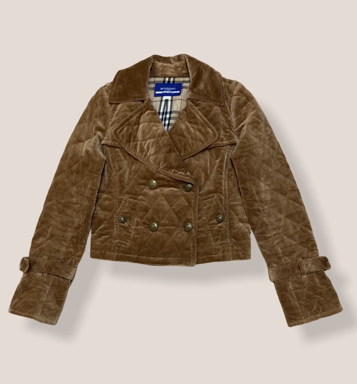 Burberry Burberry London Nova Check Velvet Jacket Size XS / US 0-2 / IT 36-38 - 1 Thumbnail