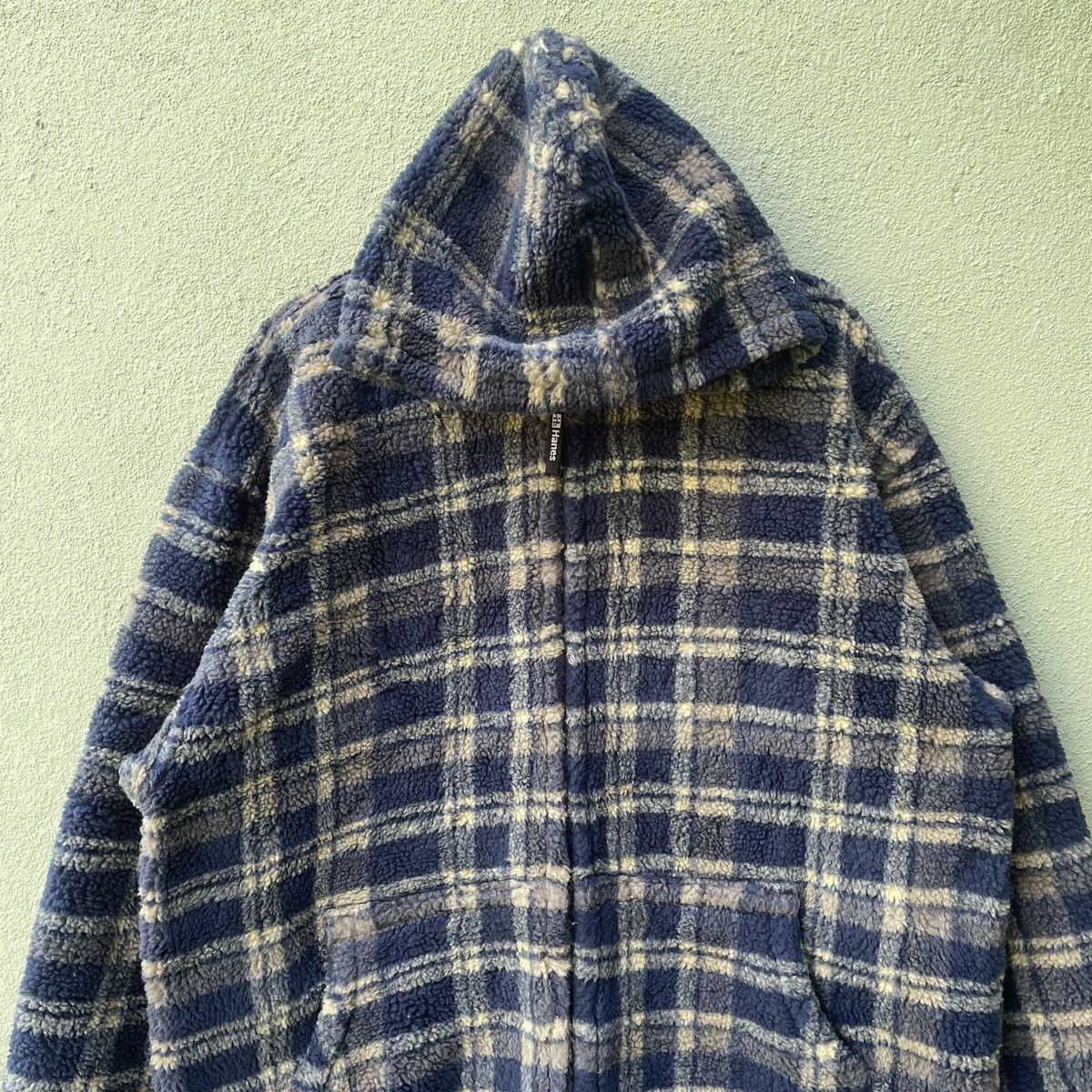Japanese Brand Vintage HANES Checkred Zipper Hooded Fleece Jacket Size US XXL / EU 58 / 5 - 3 Thumbnail