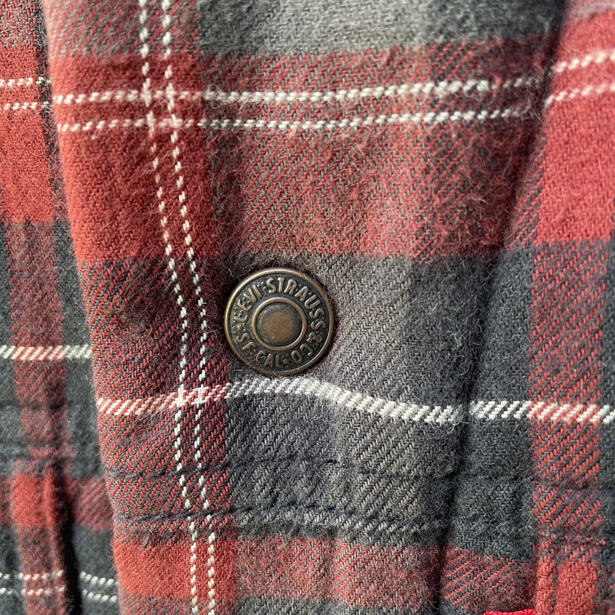 Levi's × Levi's Vintage Clothing × Vintage Vintage‼️ LEVI’S STRAUSS & CO Checkred Button Ups Jacket Size US M / EU 48-50 / 2 - 7 Thumbnail