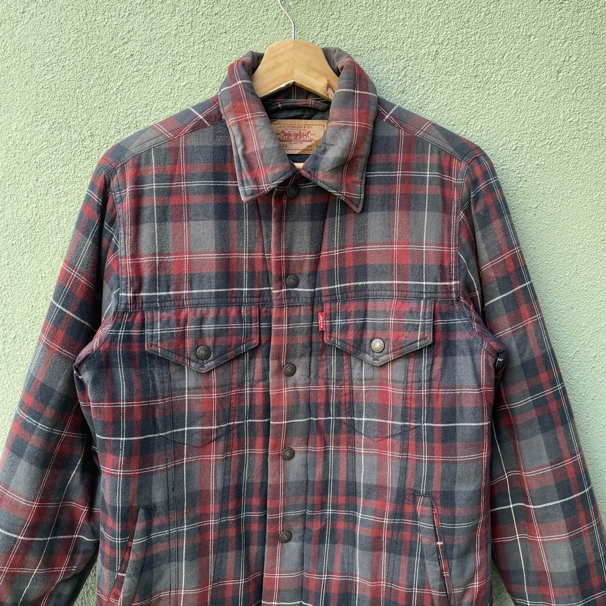 Levi's × Levi's Vintage Clothing × Vintage Vintage‼️ LEVI’S STRAUSS & CO Checkred Button Ups Jacket Size US M / EU 48-50 / 2 - 4 Thumbnail
