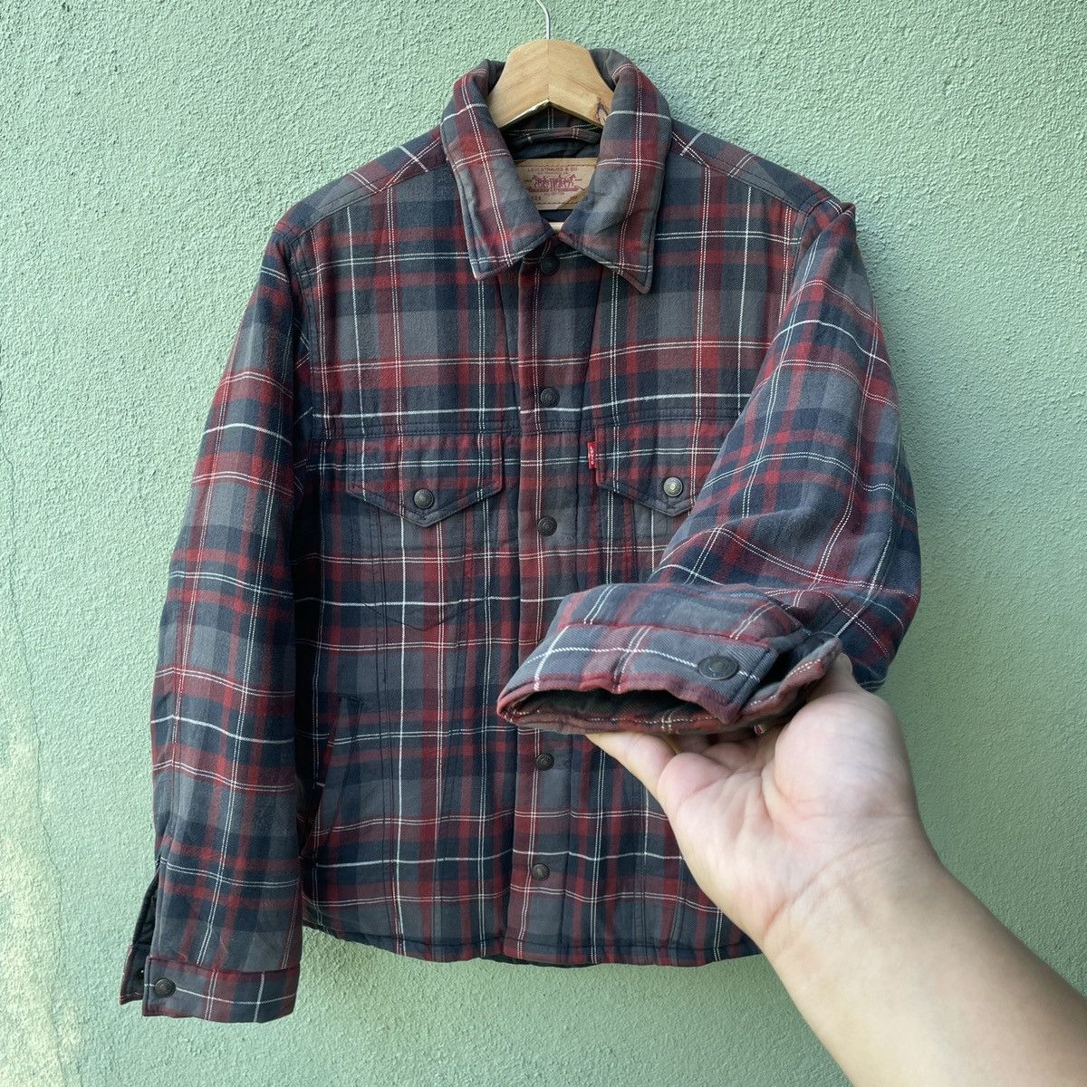 Levi's × Levi's Vintage Clothing × Vintage Vintage‼️ LEVI’S STRAUSS & CO Checkred Button Ups Jacket Size US M / EU 48-50 / 2 - 2 Thumbnail