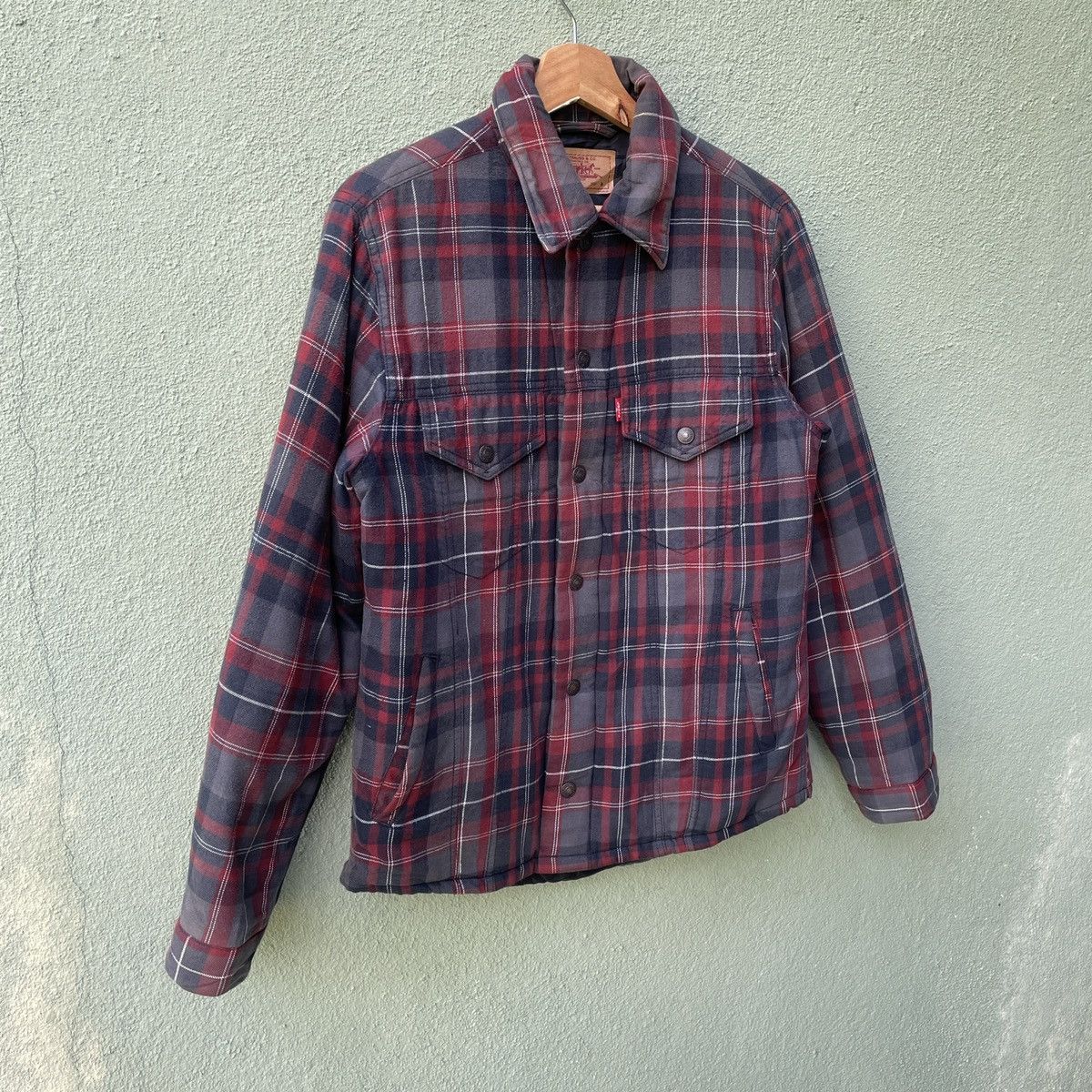 Levi's × Levi's Vintage Clothing × Vintage Vintage‼️ LEVI’S STRAUSS & CO Checkred Button Ups Jacket Size US M / EU 48-50 / 2 - 3 Thumbnail