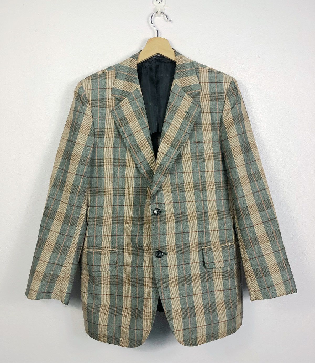 image of Vintage Burberrys Checkered Blazer Suit in Brown Check, Men's (Size Medium)