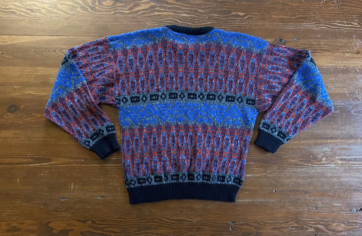 Vintage Vintage 80’s Wild Thunder Abstract 3D Knit Sweater Size US S / EU 44-46 / 1 - 9 Thumbnail