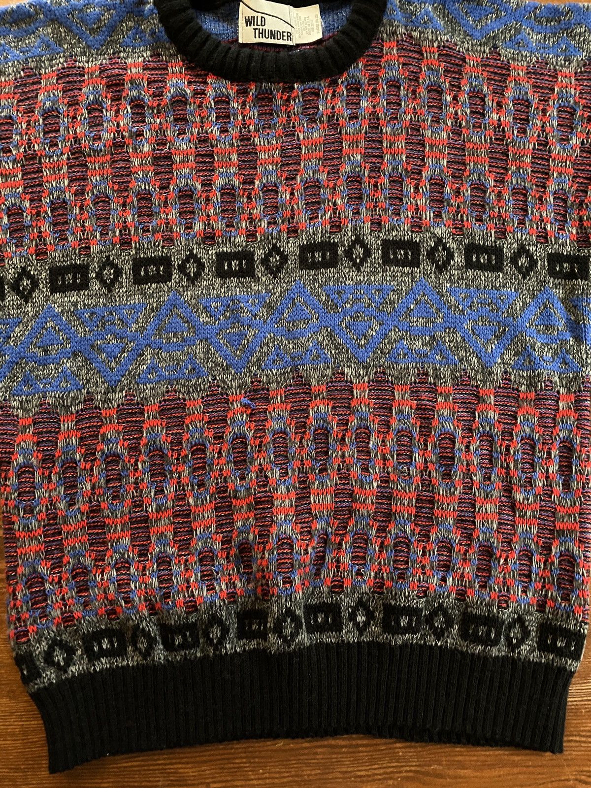 Vintage Vintage 80’s Wild Thunder Abstract 3D Knit Sweater Size US S / EU 44-46 / 1 - 3 Thumbnail