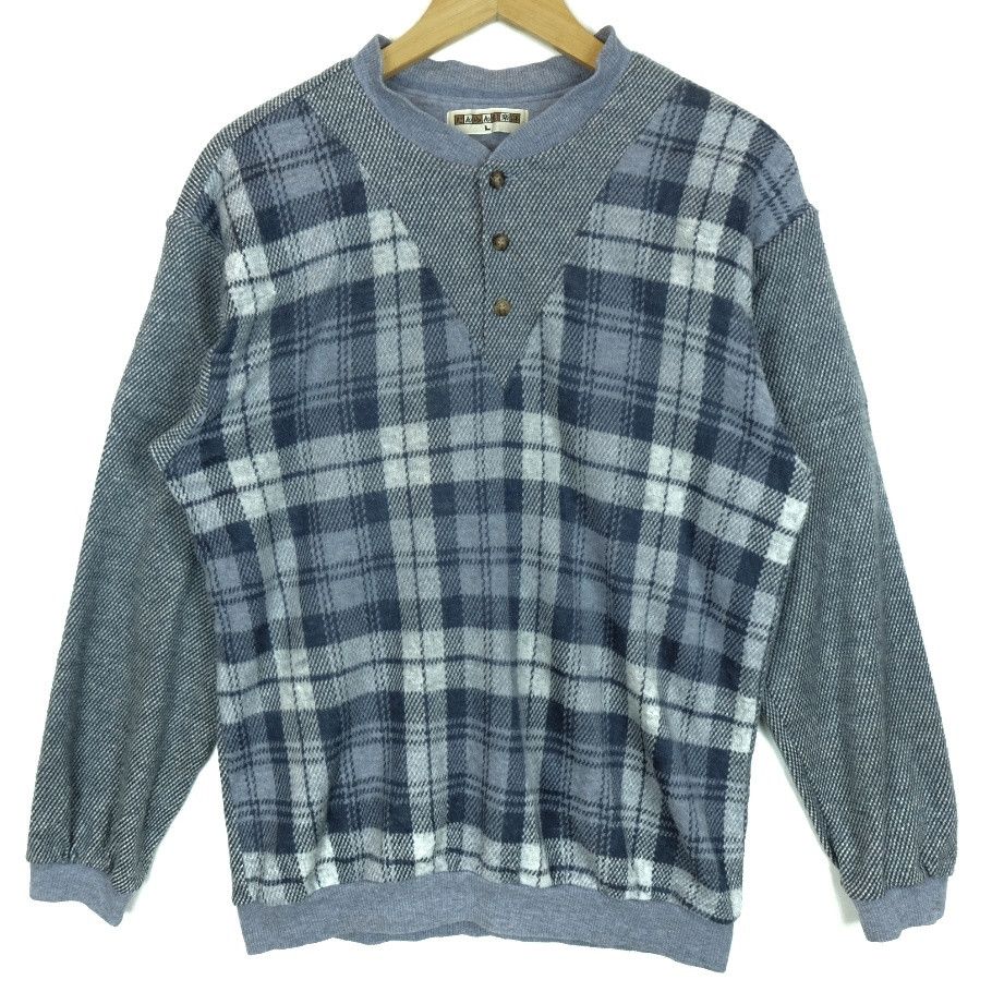 Japanese Brand × Vintage Vintage 90's JAPAN BRAND Check Retro Classic Sweatshirts Size US L / EU 52-54 / 3 - 2 Thumbnail