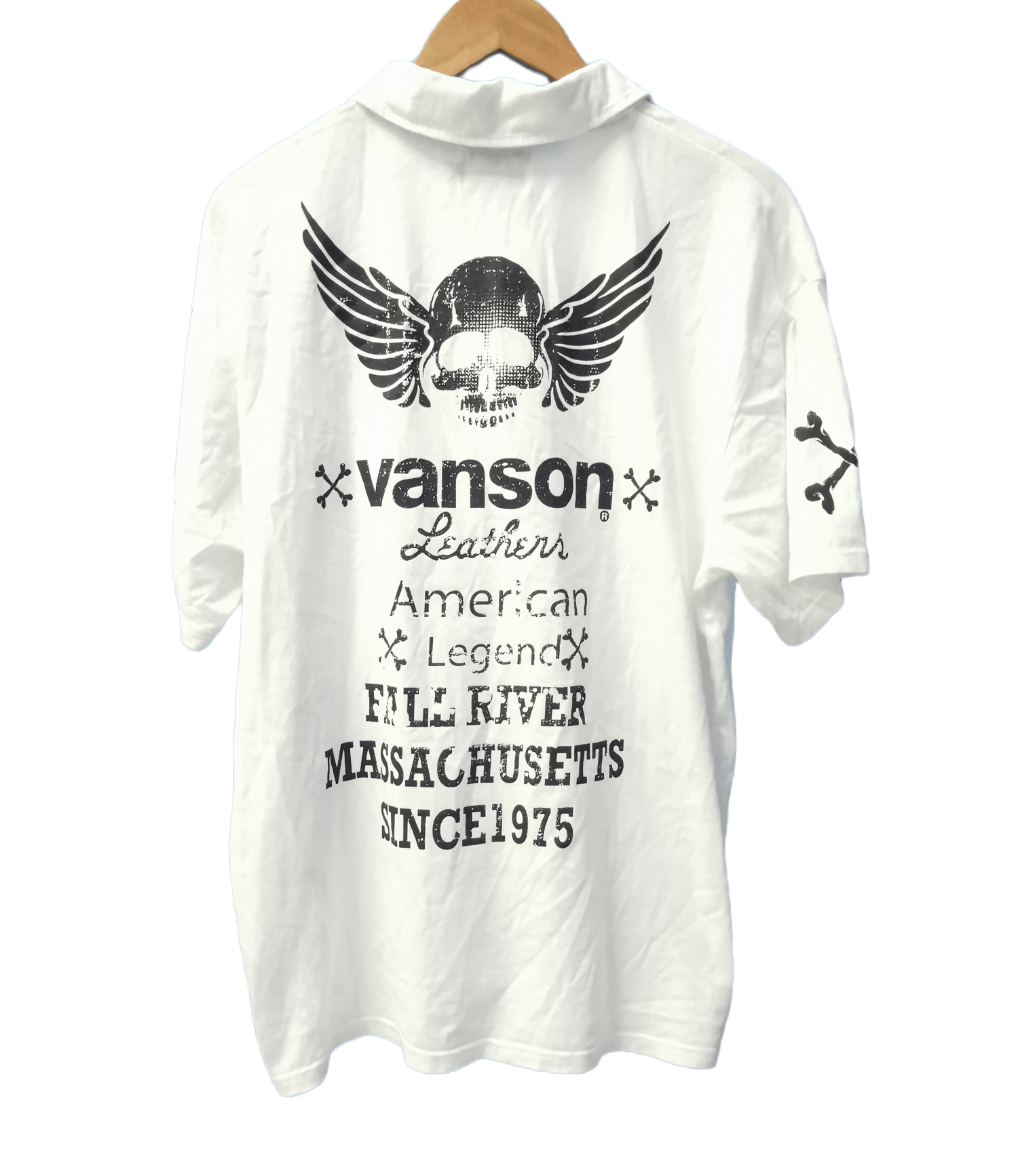 Vanson Leathers Vanson Cottons Polo Shirt White Skull Big Logo Size US XL / EU 56 / 4 - 3 Thumbnail