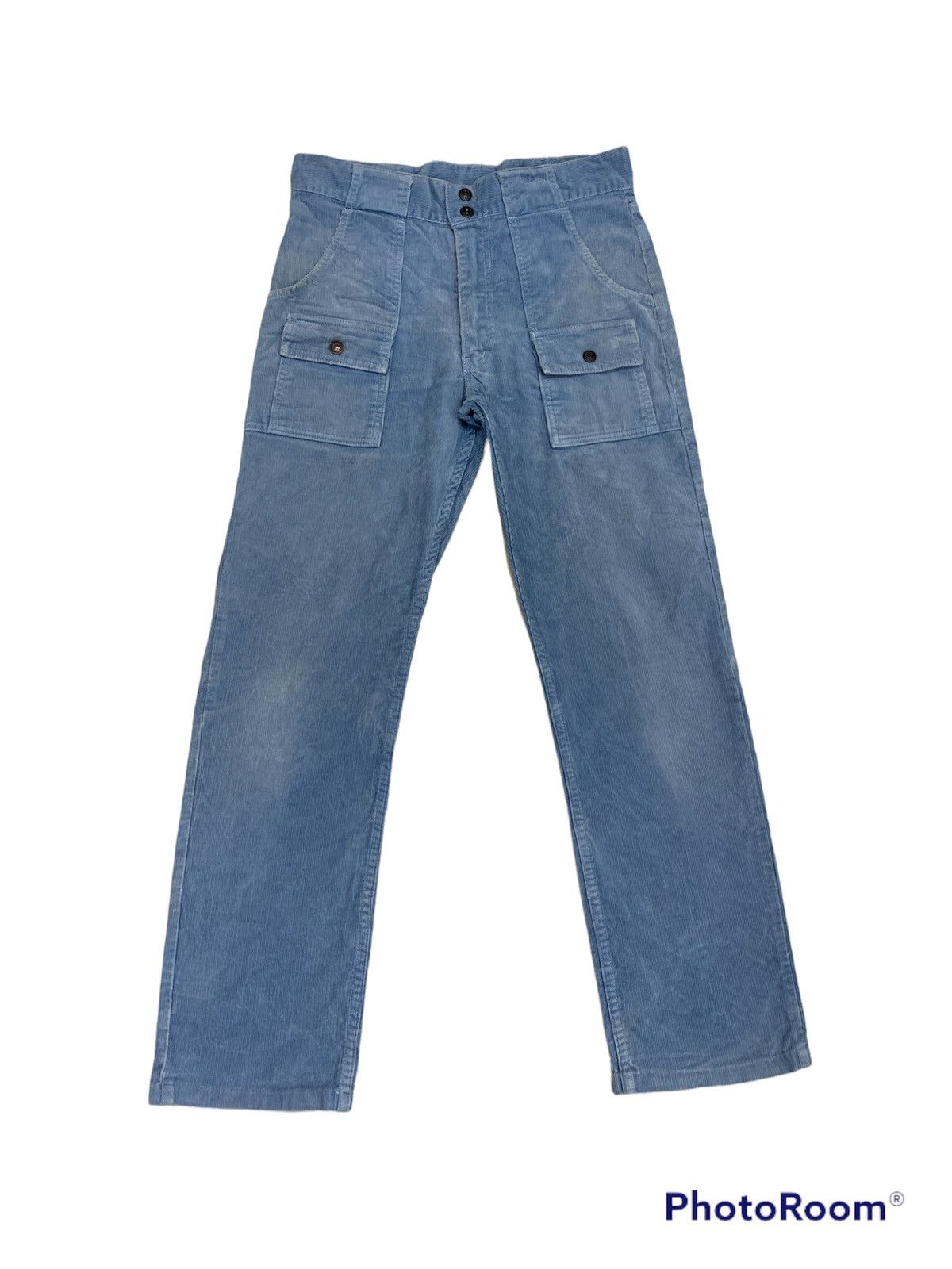 image of Sugar Cane Co x Vintage Sugarcane Corduroy Denim Bushpants in Blue, Men's (Size 31)