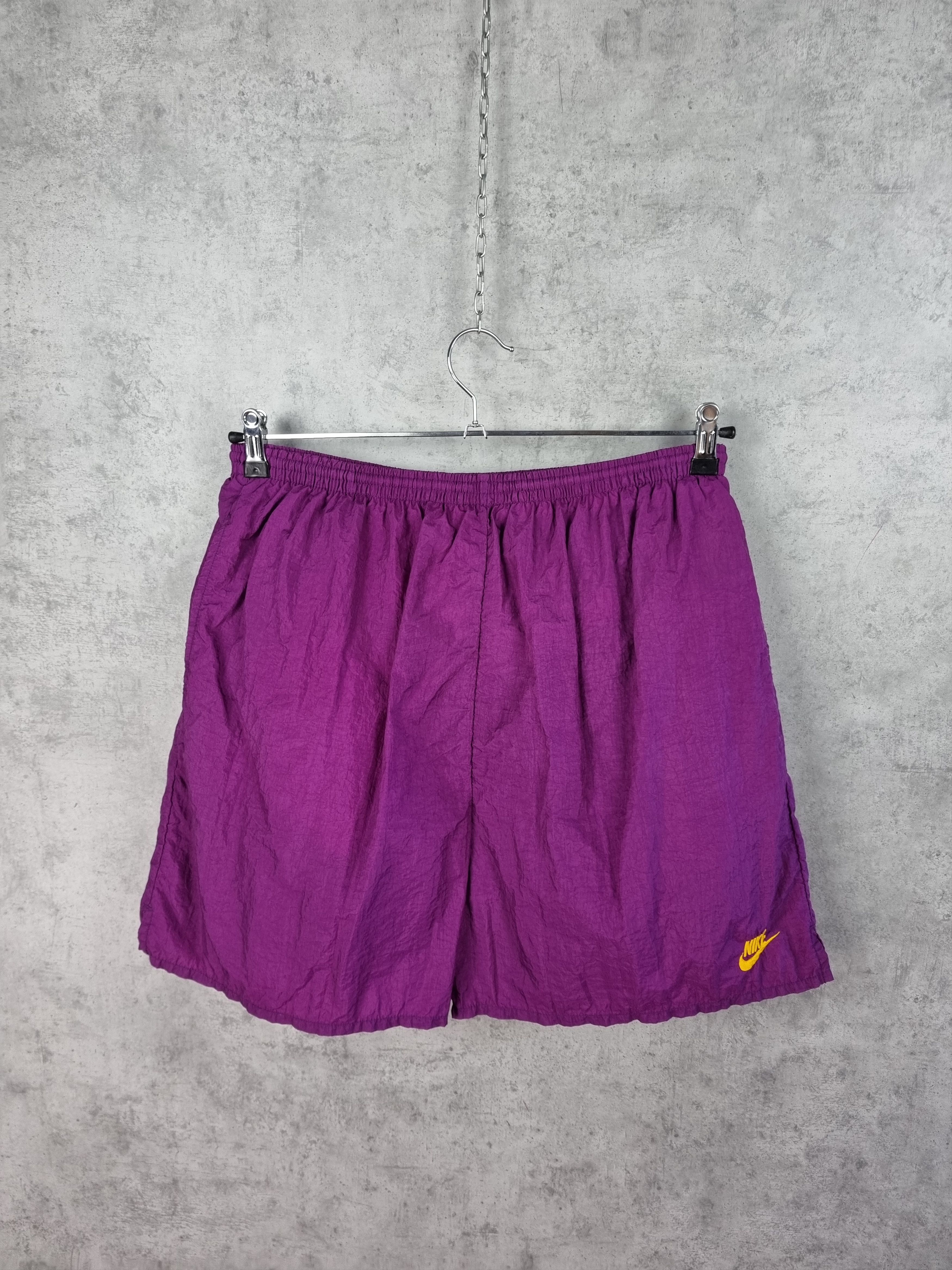 Nike × Vintage 90s NIKE Big Logo Nylon Sports Running Shorts Size US 32 / EU 48 - 2 Thumbnail