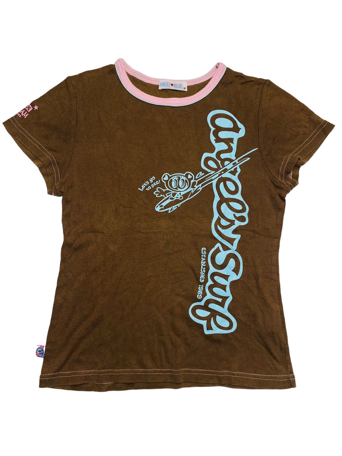 Angel Blue × Japanese Brand SOLD OUT 2000s Angel Blue - Multilogo Happy Summer Baby Tee Size M / US 6-8 / IT 42-44 - 2 Thumbnail