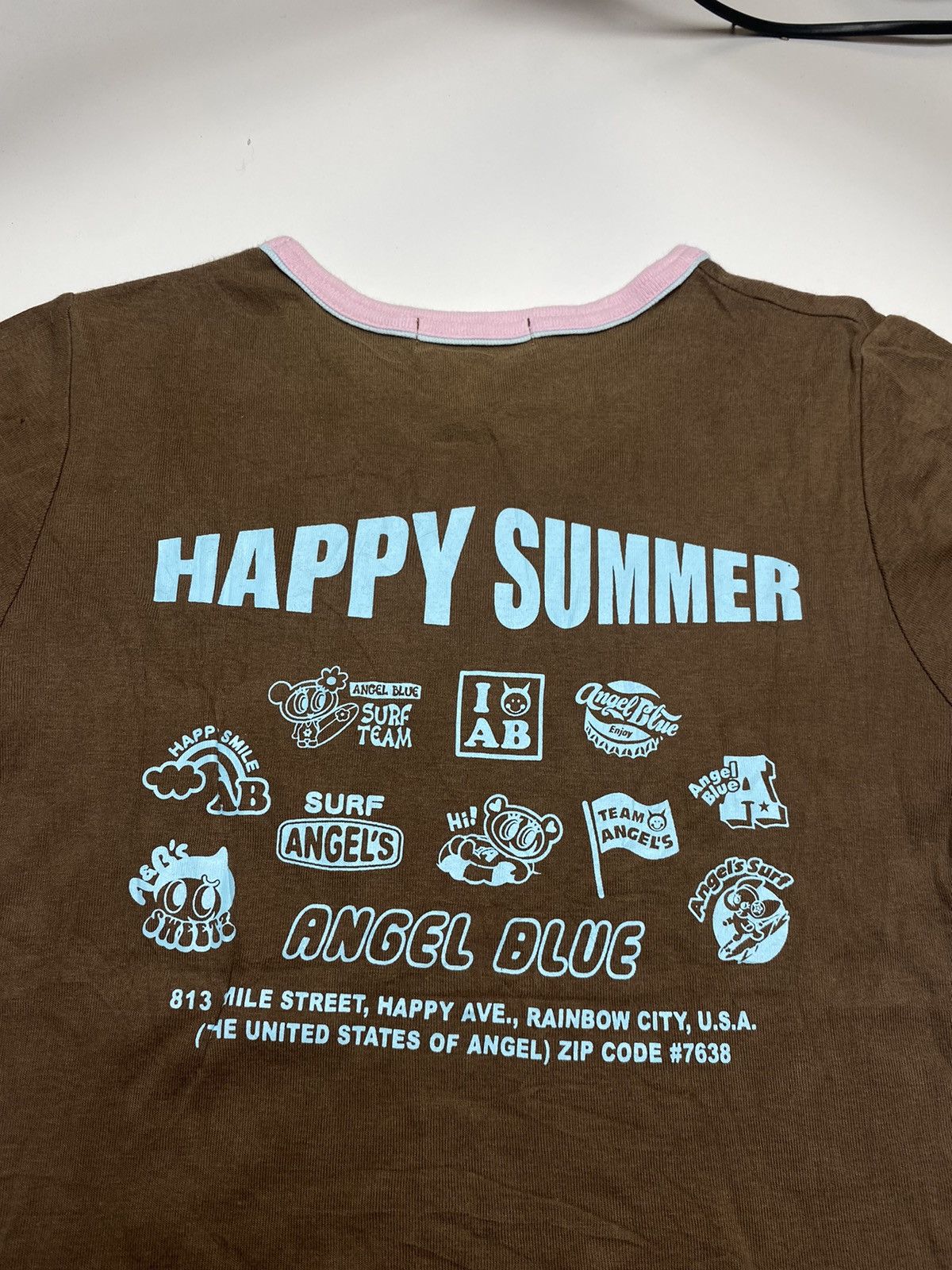 Angel Blue × Japanese Brand SOLD OUT 2000s Angel Blue - Multilogo Happy Summer Baby Tee Size M / US 6-8 / IT 42-44 - 3 Thumbnail