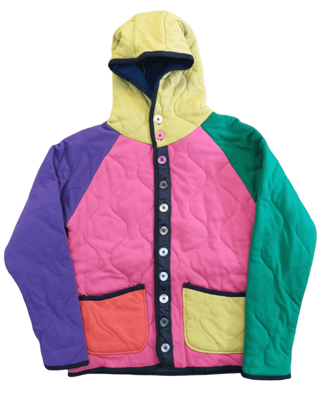 Japanese Brand Color Block Button Up Hoodie Size US S / EU 44-46 / 1 - 1 Thumbnail