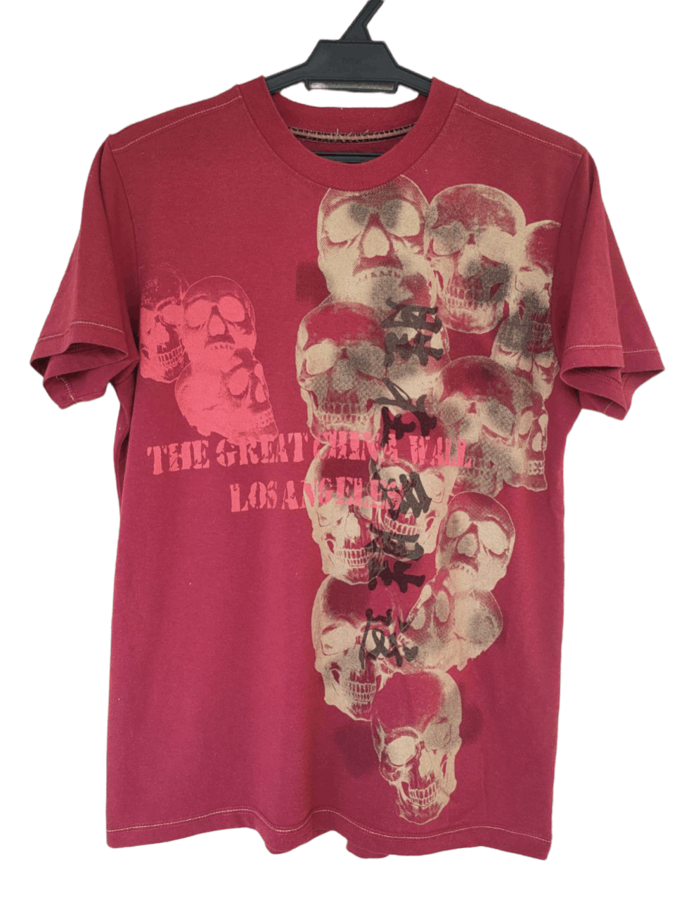 image of Seditionaries x Skulls Overprint Skulls T in Maroon, Men's (Size Large)