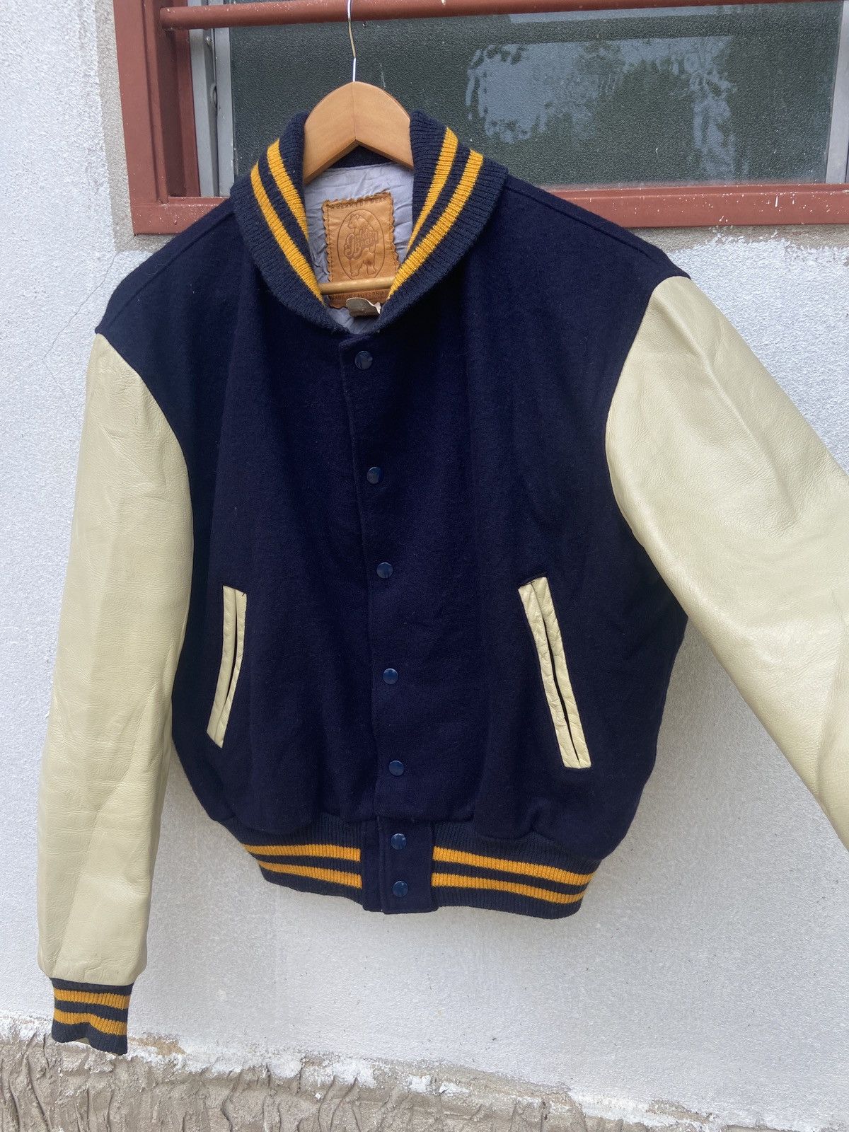 Golden Bear × Vintage Vintage GOLDEN BEAR 80’s Wool Leather Varsity Jacket USA Size US M / EU 48-50 / 2 - 3 Thumbnail