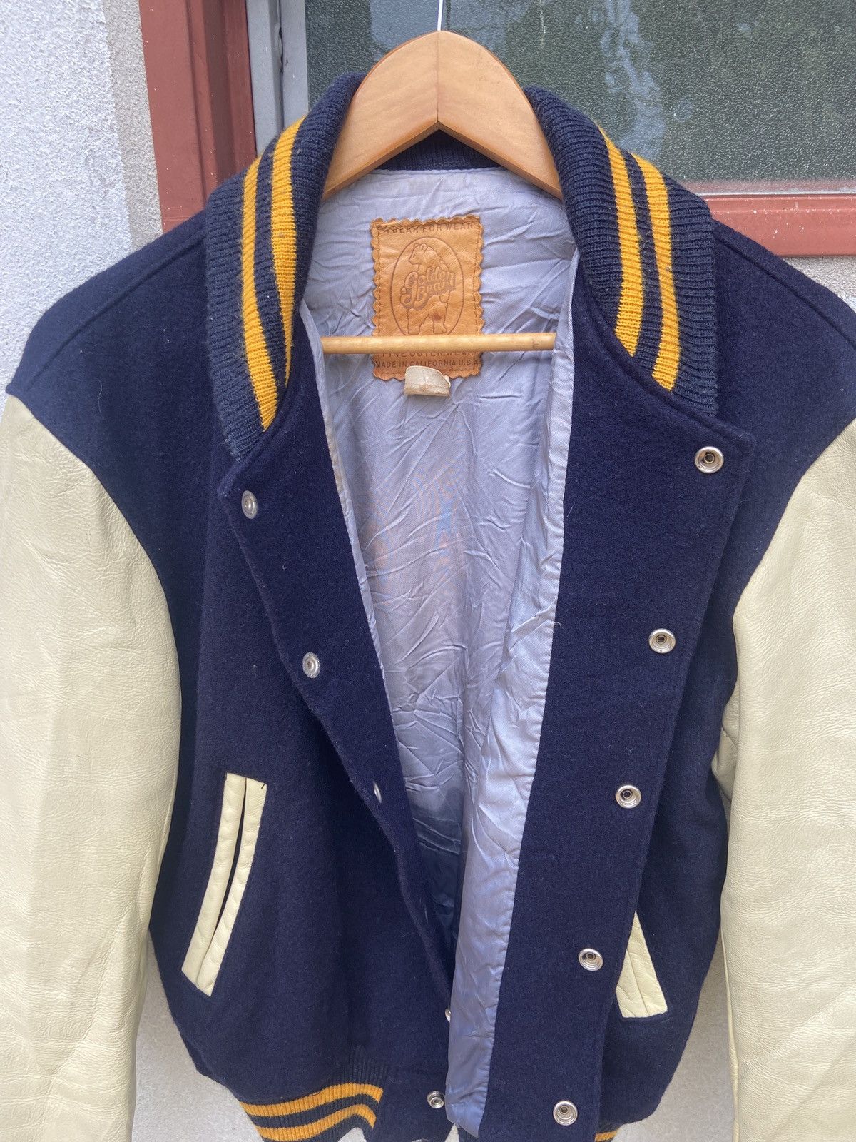 Golden Bear × Vintage Vintage GOLDEN BEAR 80’s Wool Leather Varsity Jacket USA Size US M / EU 48-50 / 2 - 5 Thumbnail