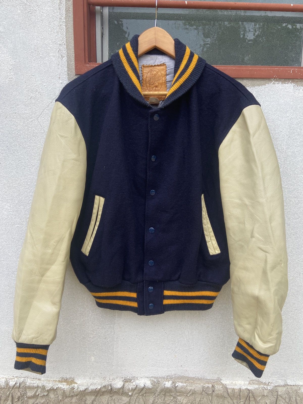 Golden Bear × Vintage Vintage GOLDEN BEAR 80’s Wool Leather Varsity Jacket USA Size US M / EU 48-50 / 2 - 1 Thumbnail