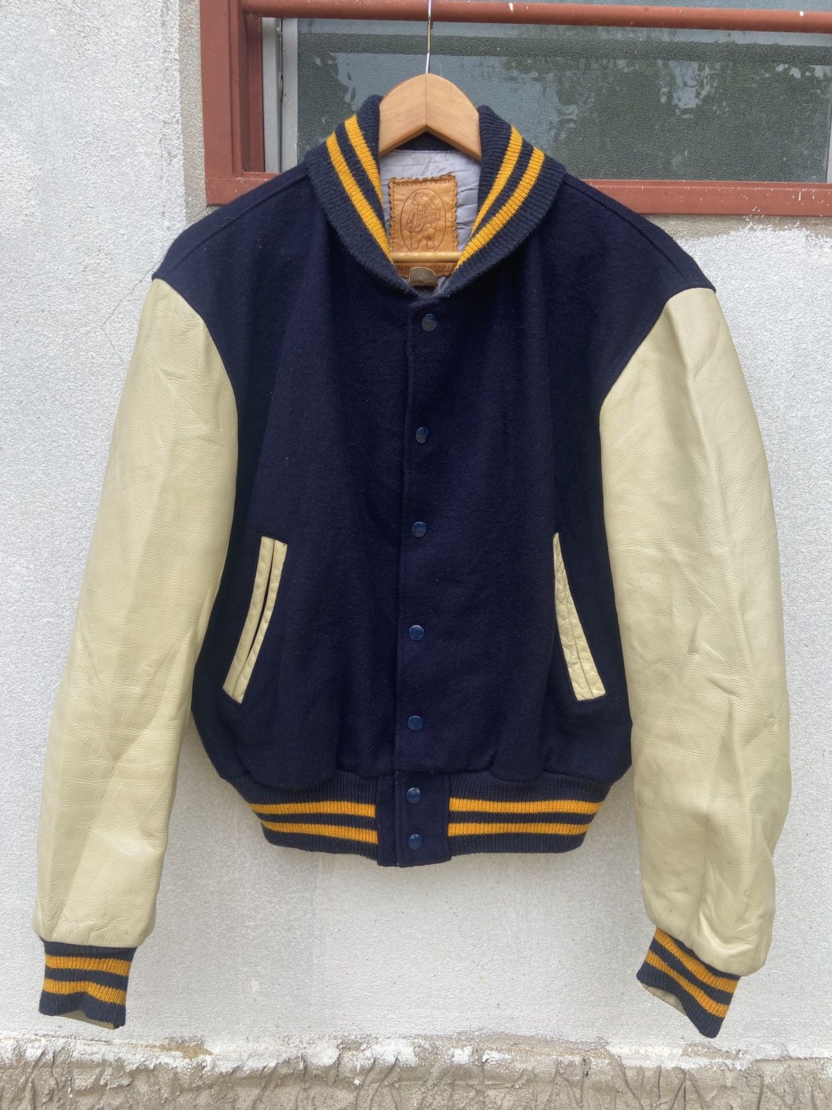 Vintage Vintage GOLDEN BEAR 80’s Wool Leather Varsity Jacket USA | Grailed