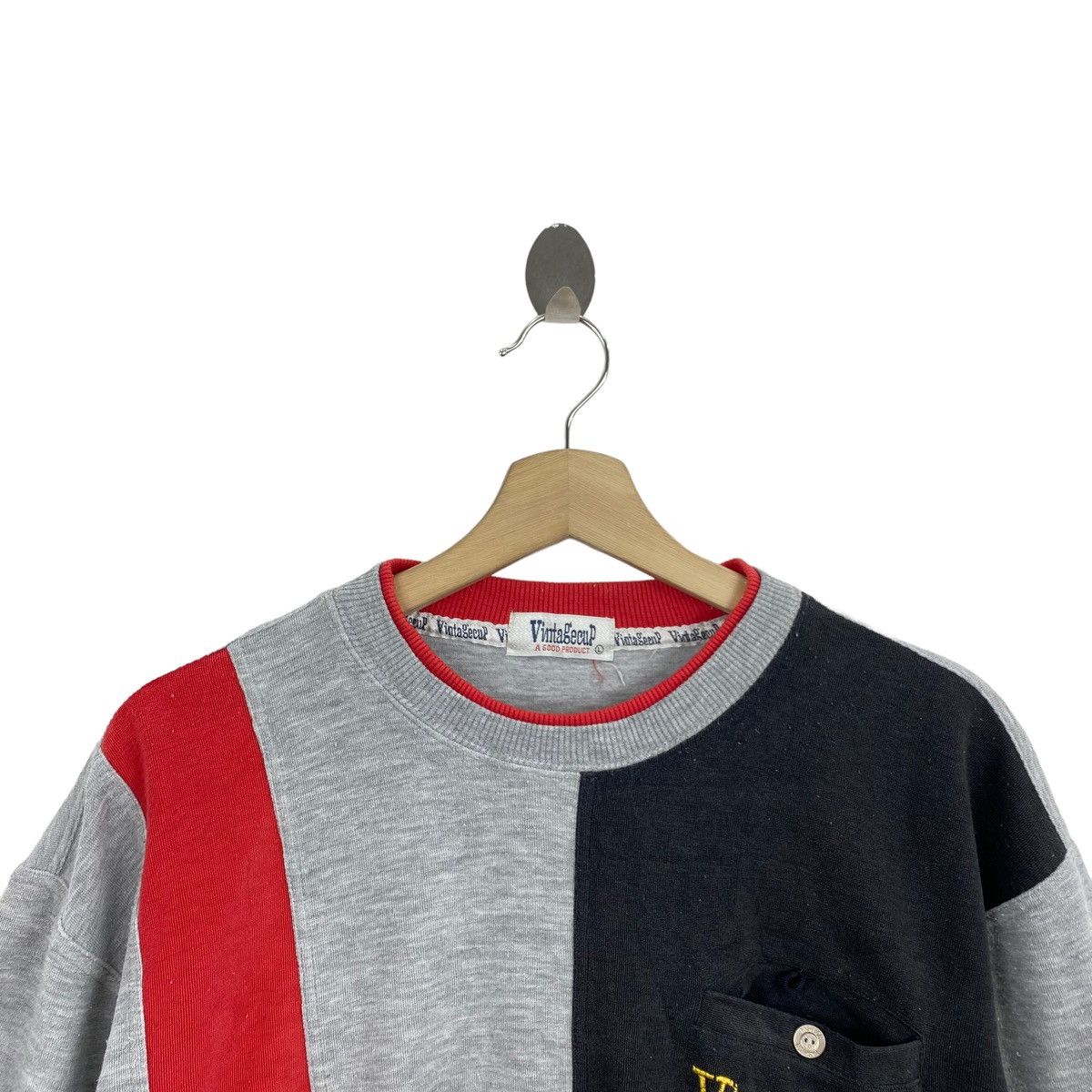Vintage Vintage VINTAGECUP Embroidered Logo Colour Block Sweatshirt Size US L / EU 52-54 / 3 - 2 Thumbnail