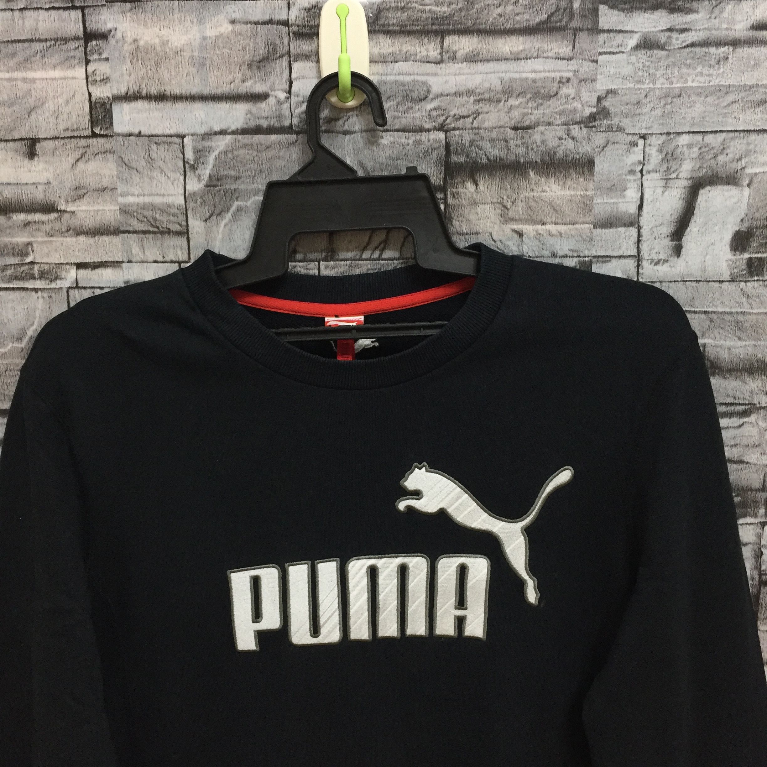 Puma Vintage Puma sweatshirt embroidered big logo size M black Size US M / EU 48-50 / 2 - 2 Thumbnail