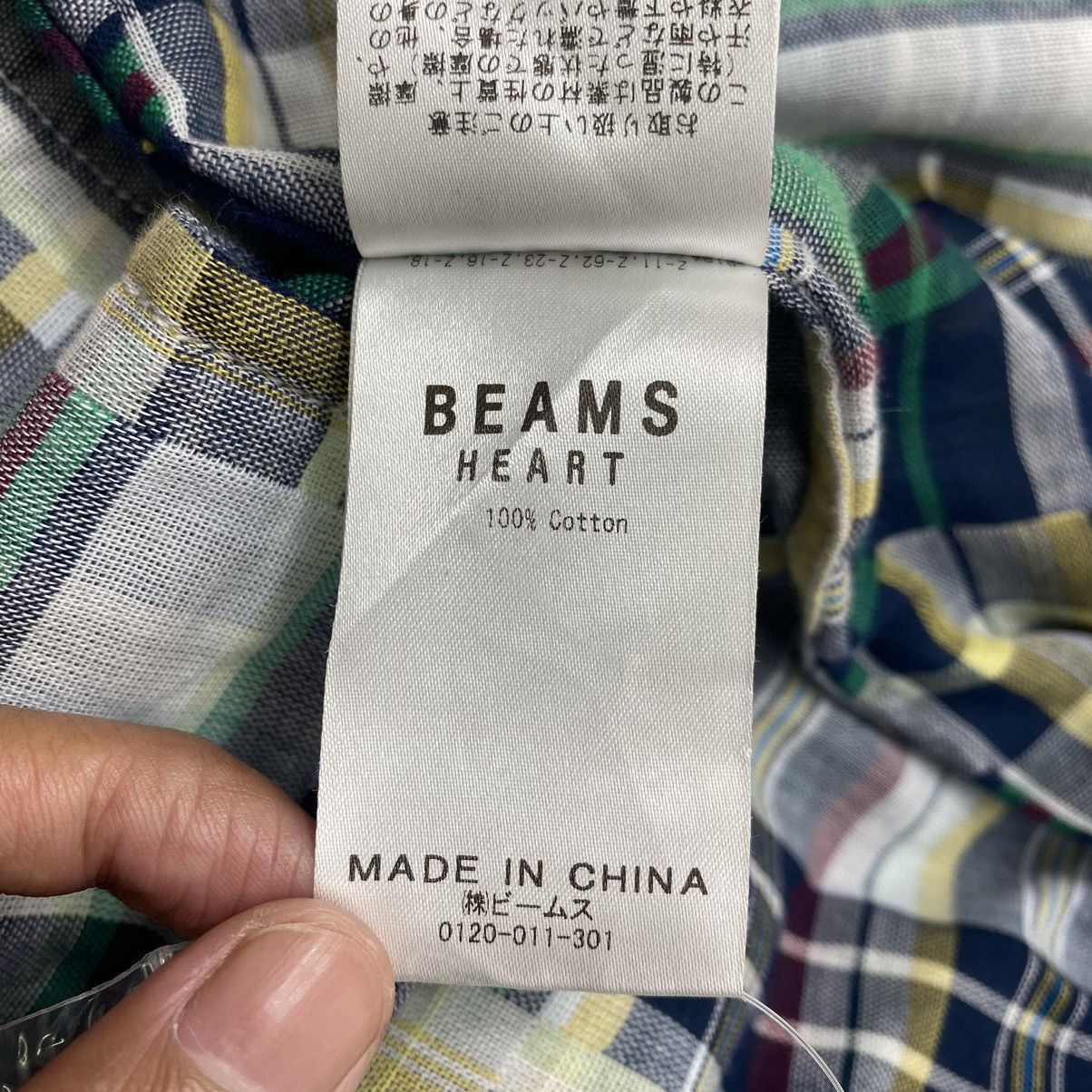 Japanese Brand BEAMS HEART Japanese Brand Tartan Check Shirt Button Up Size US M / EU 48-50 / 2 - 4 Thumbnail