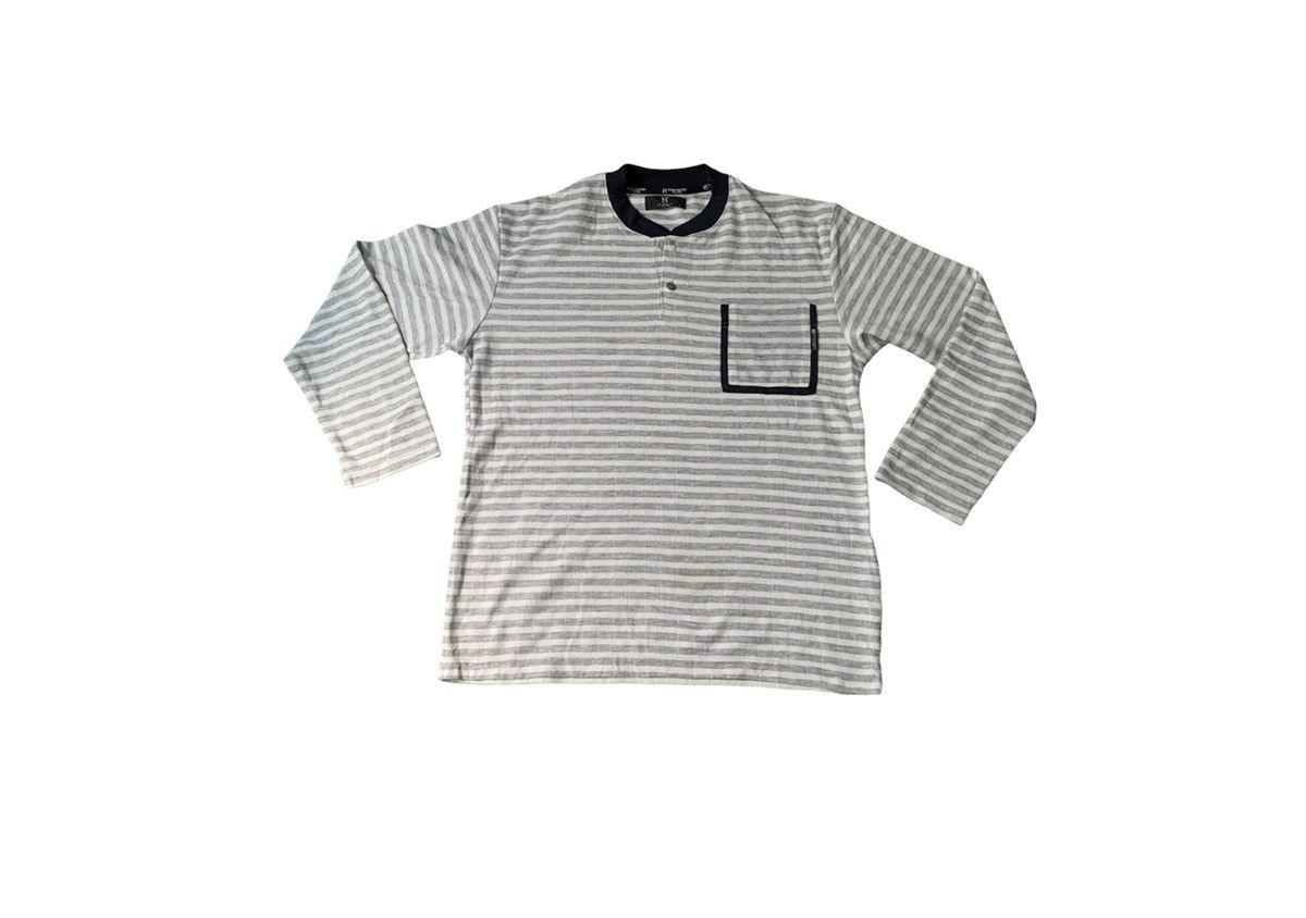 Hiroko Koshino Homme Hiroko Koshino Homme Pocket Tee Striped Size US L / EU 52-54 / 3 - 1 Thumbnail