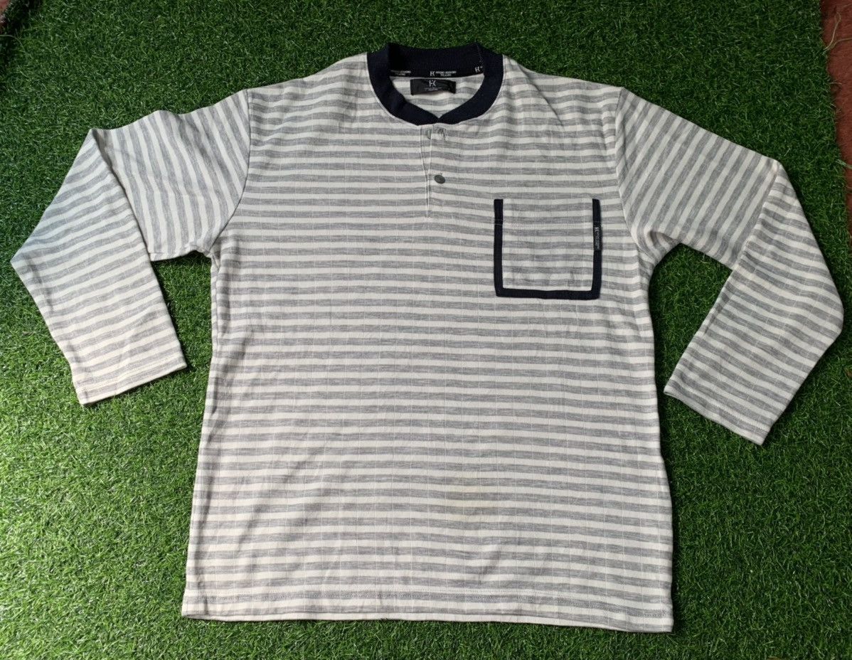 Hiroko Koshino Homme Hiroko Koshino Homme Pocket Tee Striped Size US L / EU 52-54 / 3 - 8 Thumbnail
