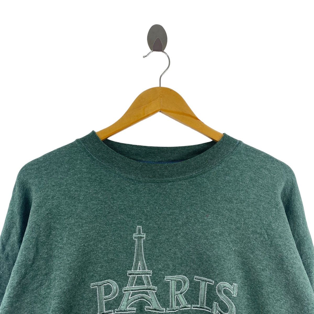 Vintage Vintage 90s PARIS FRANCE Embroidered Logo Oversize Green Size US XL / EU 56 / 4 - 2 Thumbnail