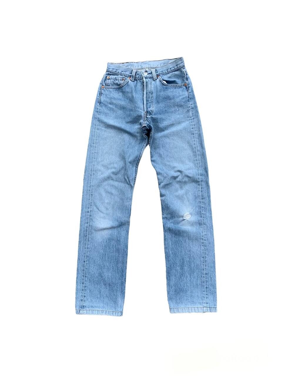 Pre-owned Levis X Vintage Levis 501 Button Fly Light Washed Distressed Vintage Jeans In Denim