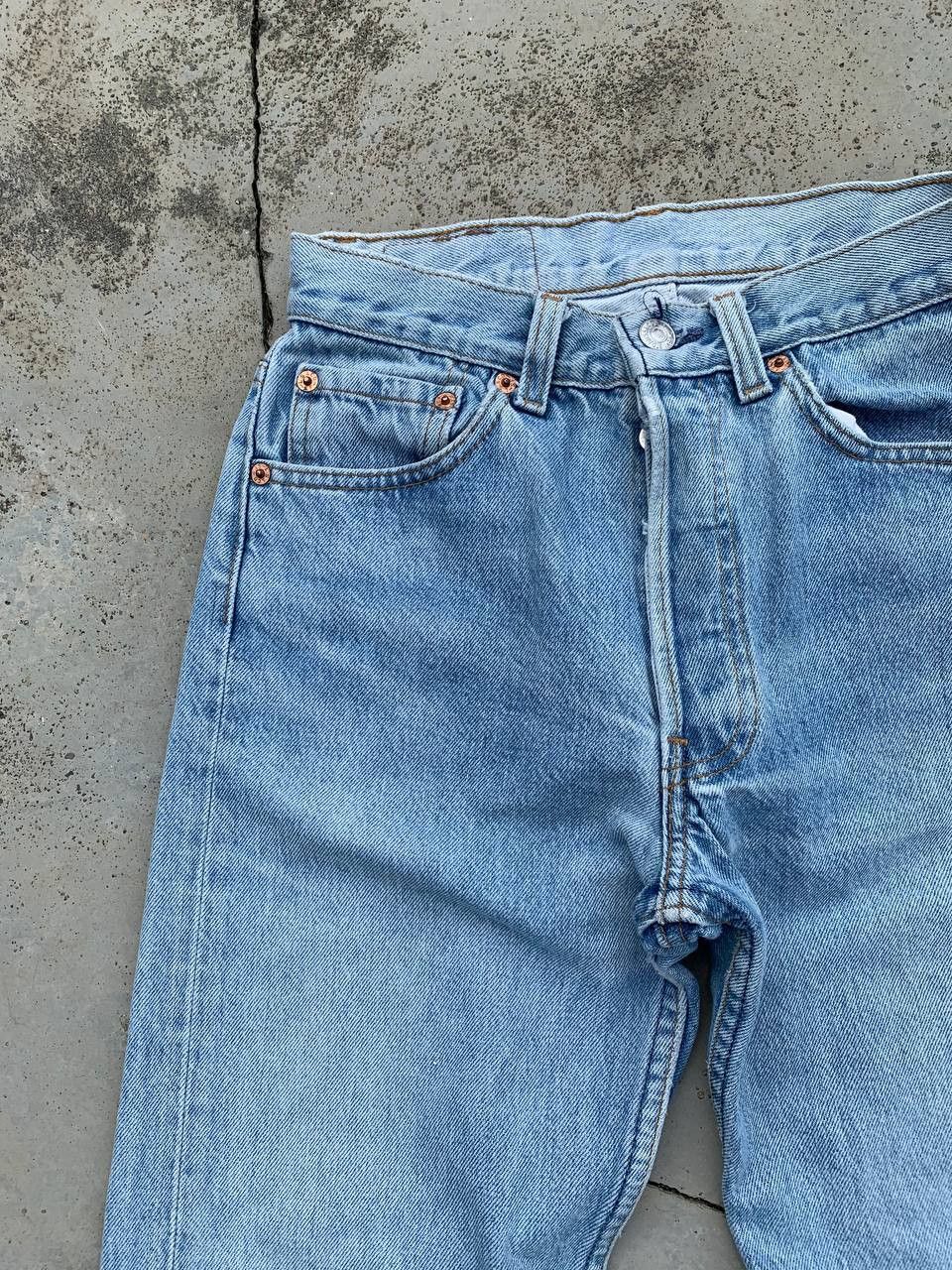 Levi's Levis 501 Button Fly Light Washed Distressed Vintage Jeans Size US 26 / EU 42 - 4 Thumbnail