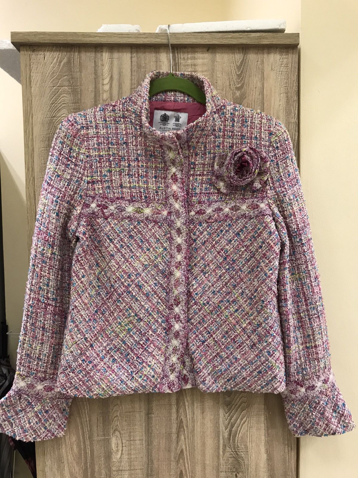 Austin Reed 💐 Austin Reed Paris Tweed Rose Jacket – Size M 💐 Size M / US 6-8 / IT 42-44 - 2 Thumbnail