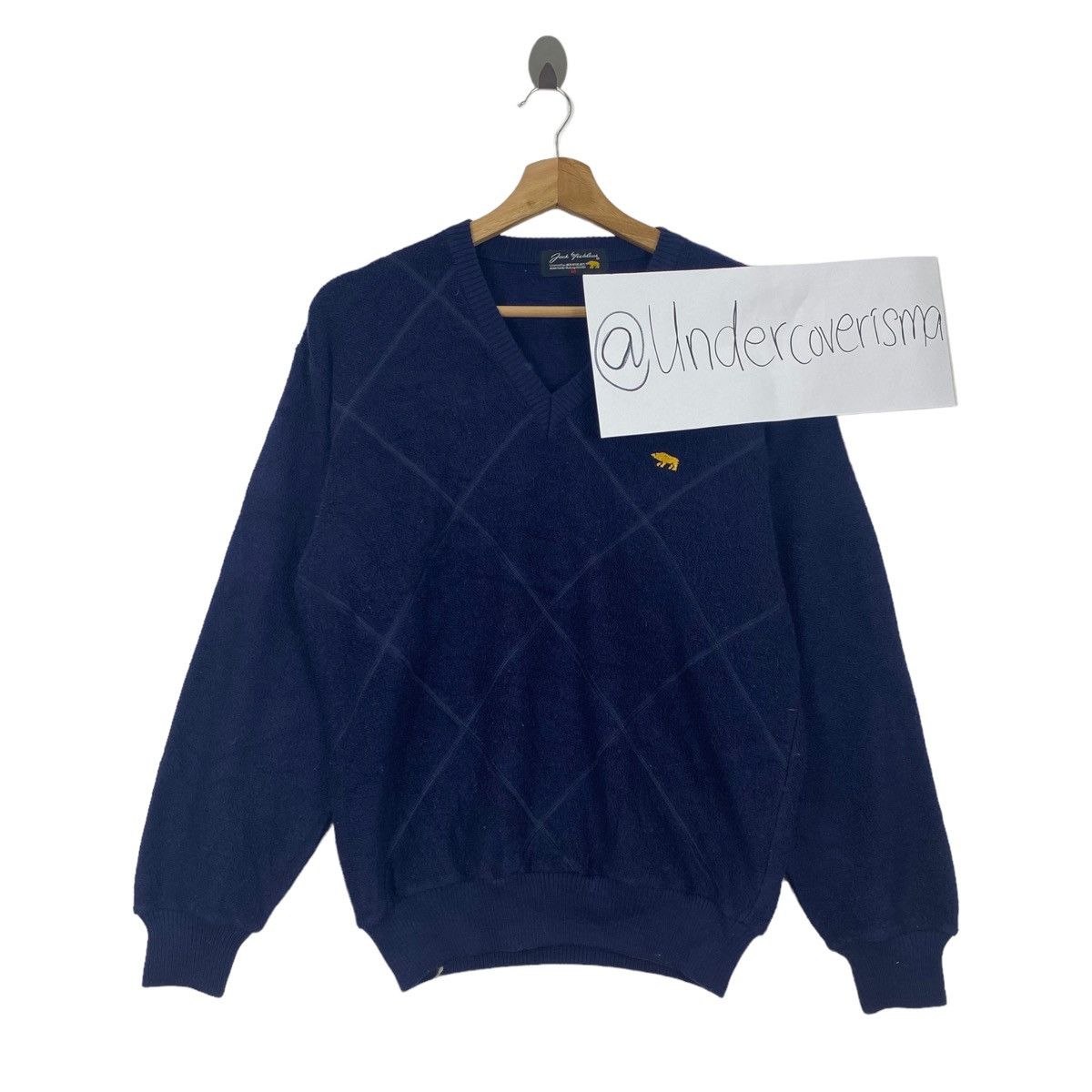 Vintage Vintage 90s JACK NICKLAUS Golf Check Tartan Blue Sweatshirt Size US M / EU 48-50 / 2 - 1 Thumbnail