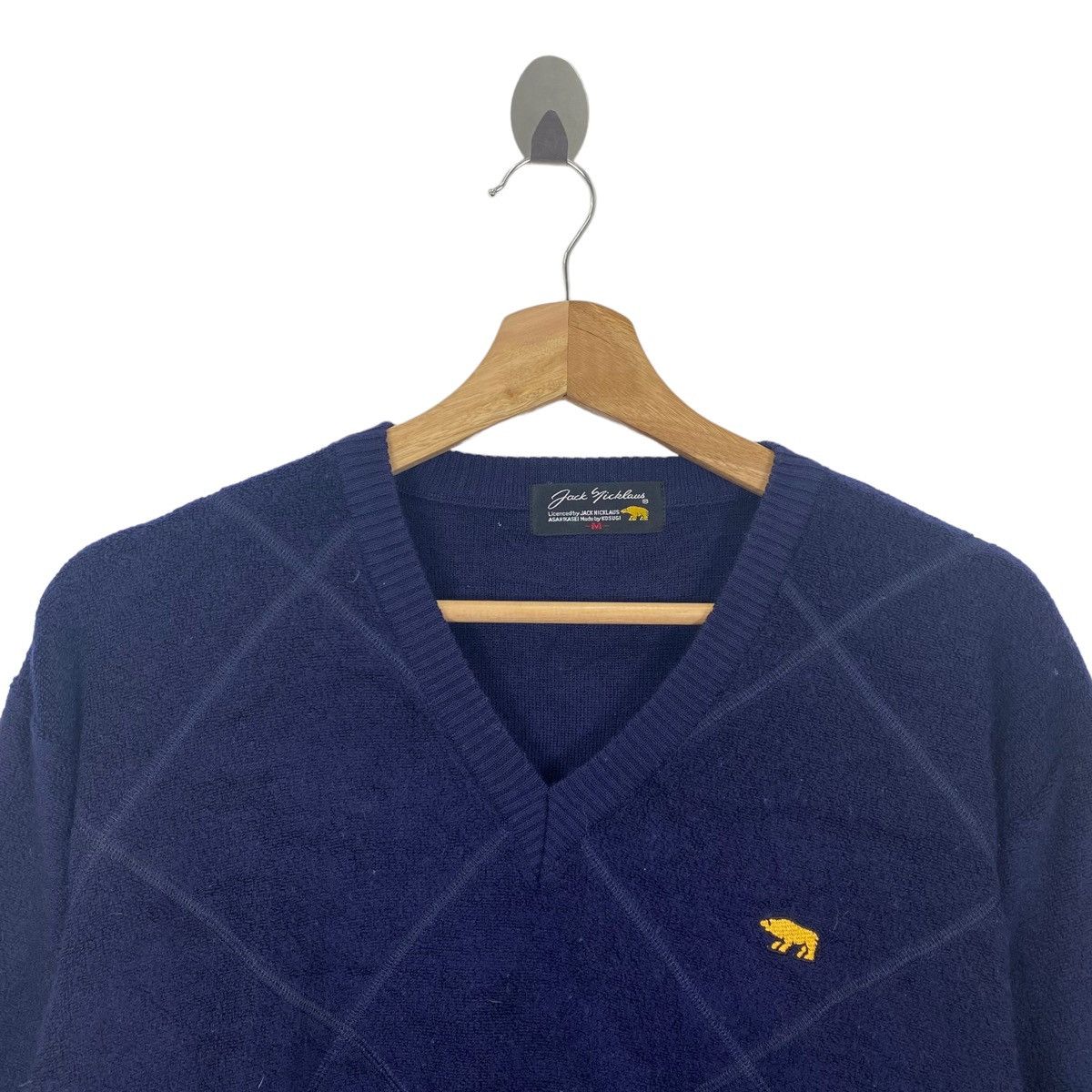 Vintage Vintage 90s JACK NICKLAUS Golf Check Tartan Blue Sweatshirt Size US M / EU 48-50 / 2 - 2 Thumbnail