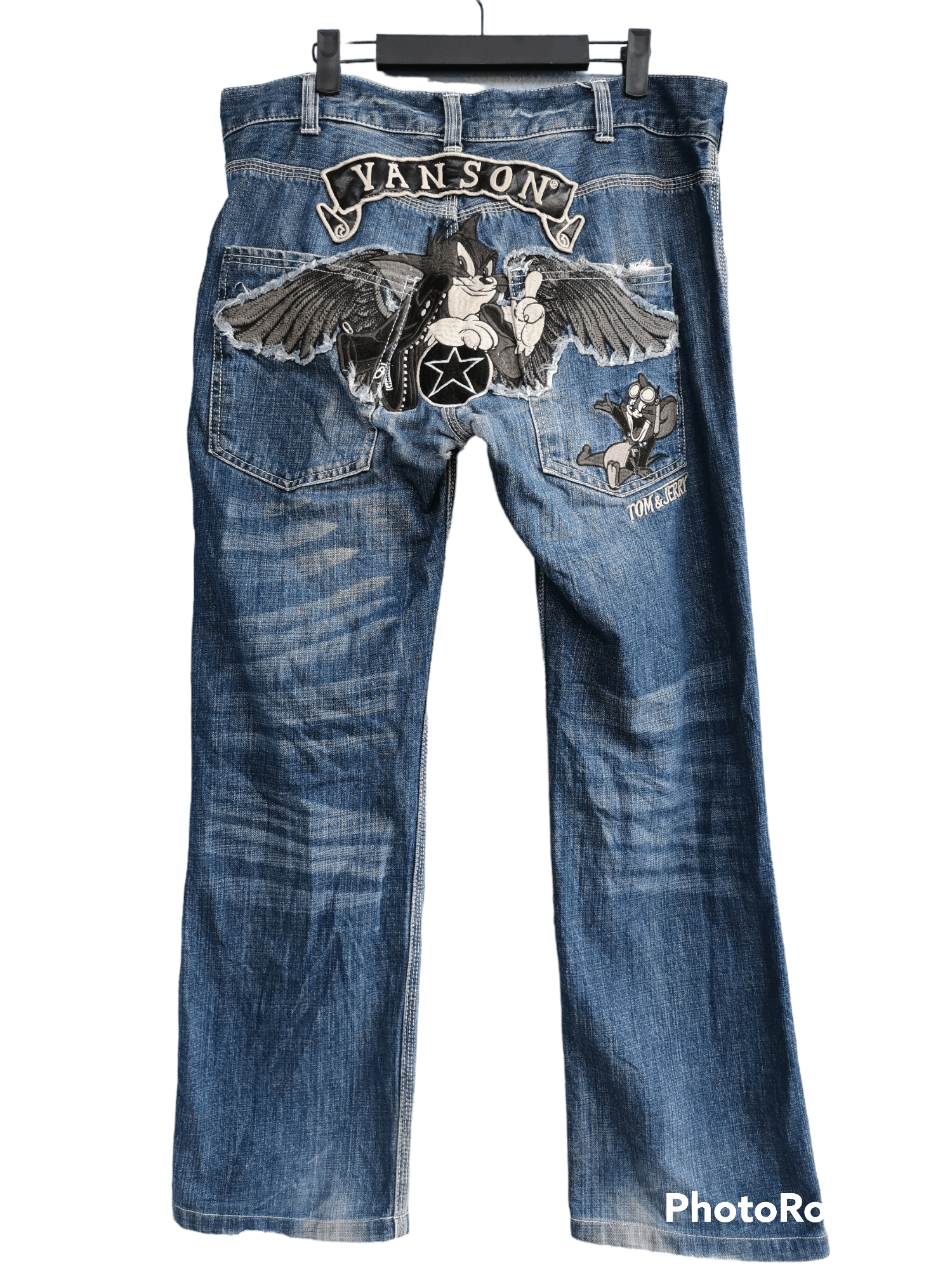 Vanson Leathers Vanson X Tom & Jerry Straight Cut Distressed Denim Size US 32 / EU 48 - 1 Thumbnail